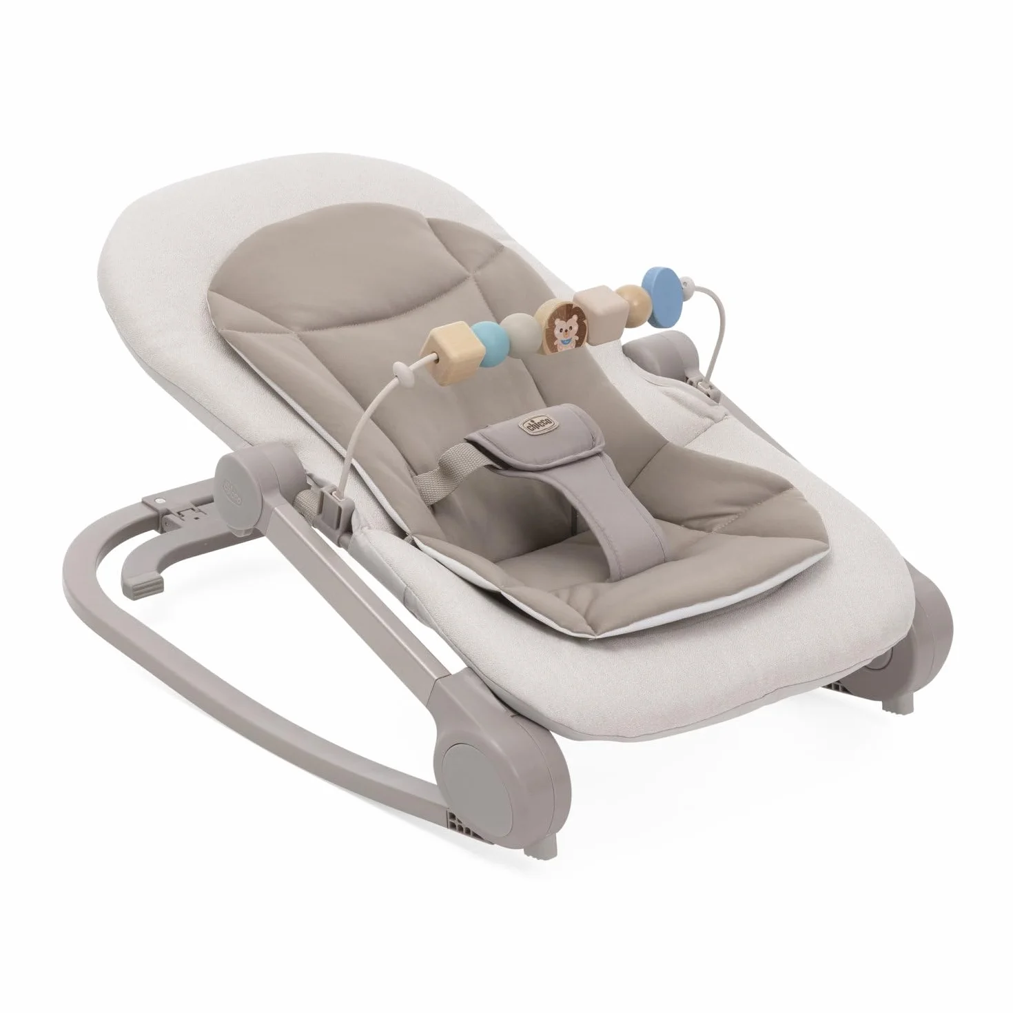 Chicco Transat Magia 2-en-1 : Transat Nouveau-né et Chaise jusqu'à 18 kg, Barre de Jeux Bois, Mode Balancelle ou Fixe, Dossier Réglable
