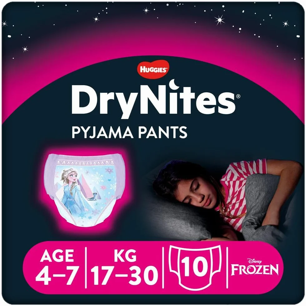 Huggies Drynites culotte absorbante bébé fille taille M (17-30 kg) lot de 10