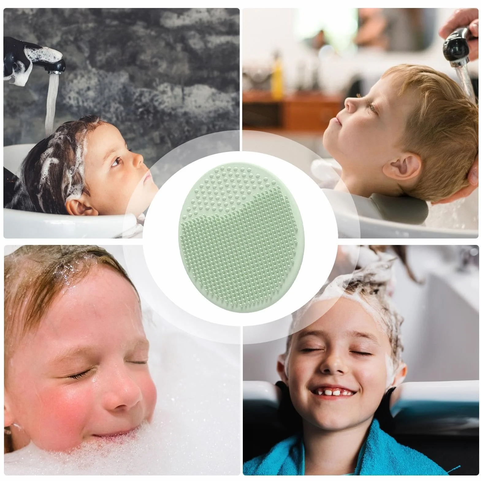 Brosse pour cuir chevelu de bébé en silicone - Épurateur de bain pour bébé