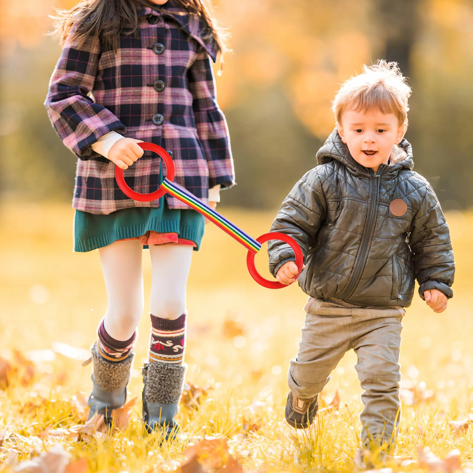 Vaguelly Corde De Marche Anti-Perte Pour Enfants 3 Pièces Poignées Confortables Sécurité Garderies Maternelles Sorties Extérieures