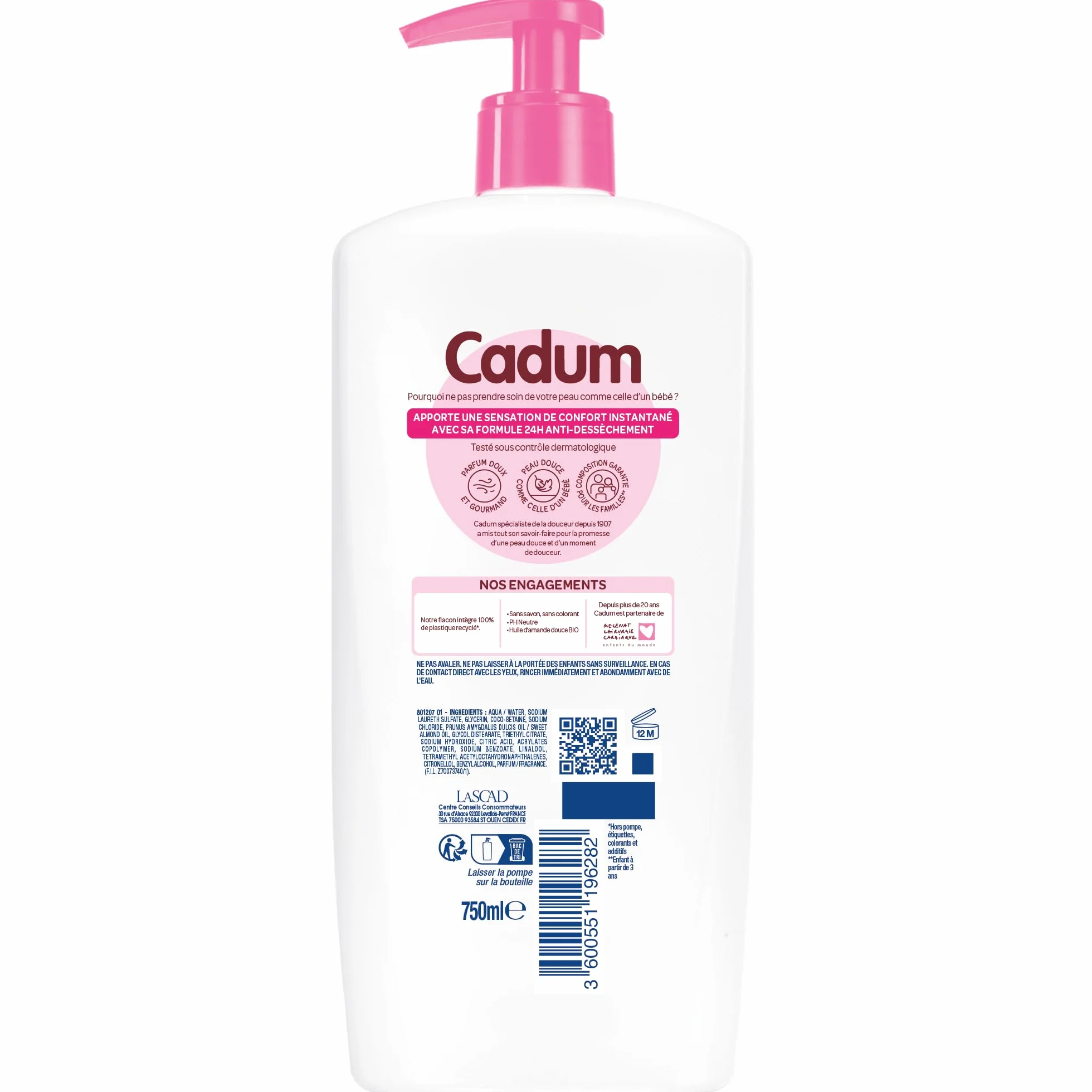Cadum Maison Douceurs Parfumées crème lavante Surdoux Douceur d'Amande 750mL