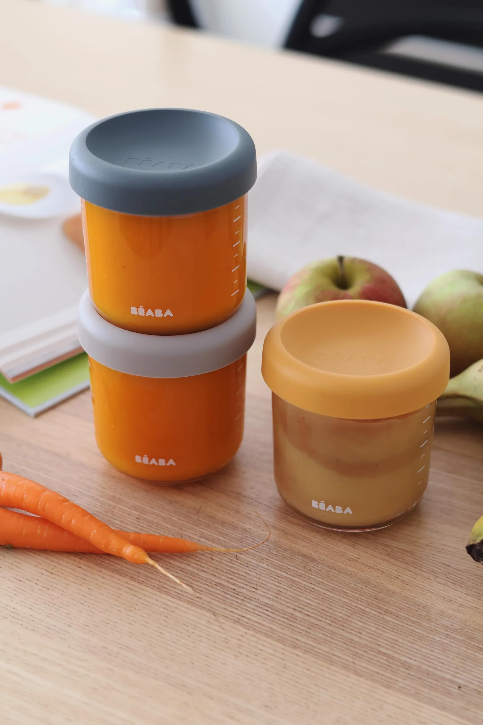 BÉABA Coffret 6 Portions Verre Conservation Repas Bébé 250 ml Sunrise