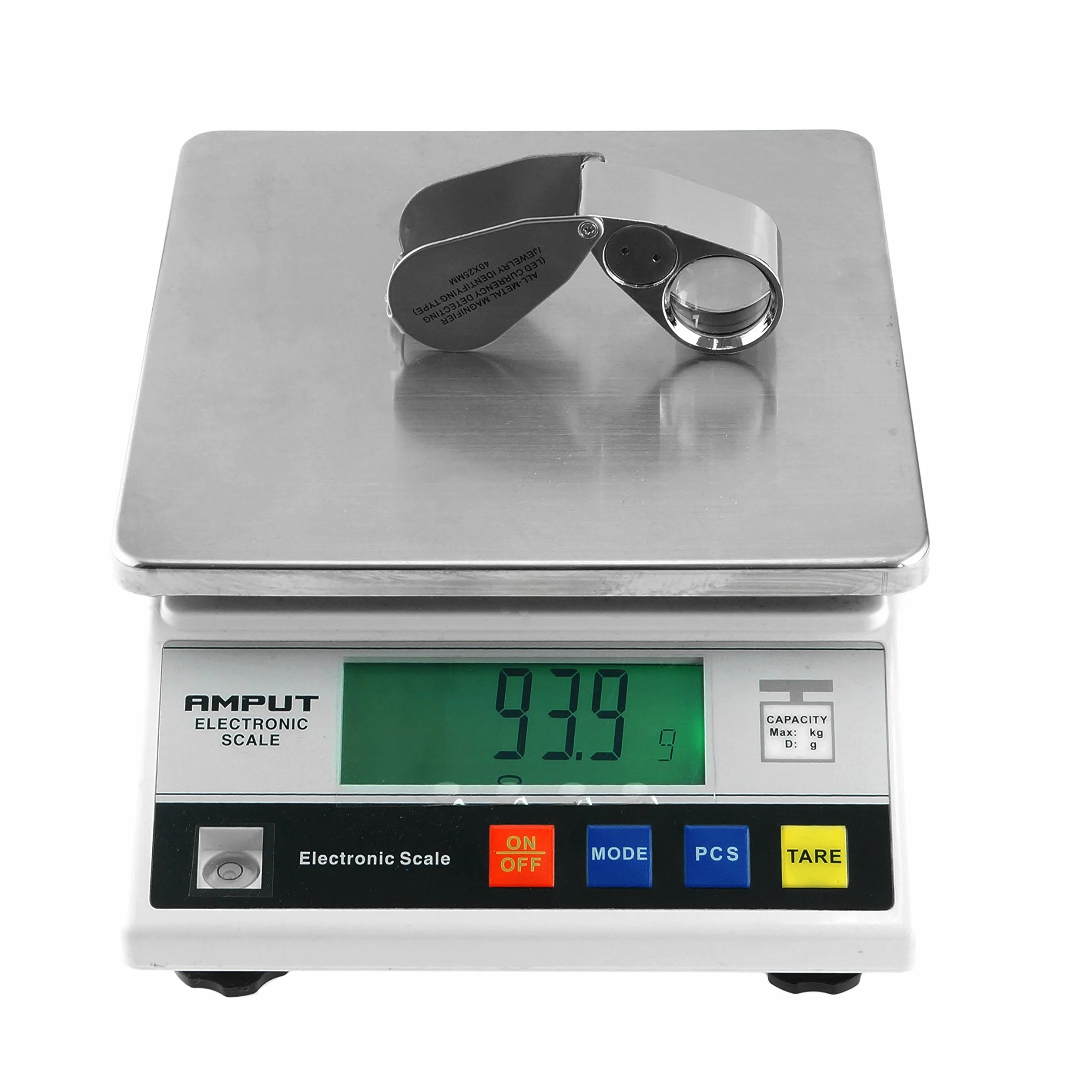 Kare & Kind 40X Illuminated Jeweler Loupe UV LED avec Construction Métallique et Verre Optique 25 mm Argent