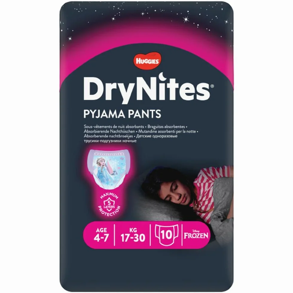 Huggies Drynites culotte absorbante bébé fille taille M (17-30 kg) lot de 10