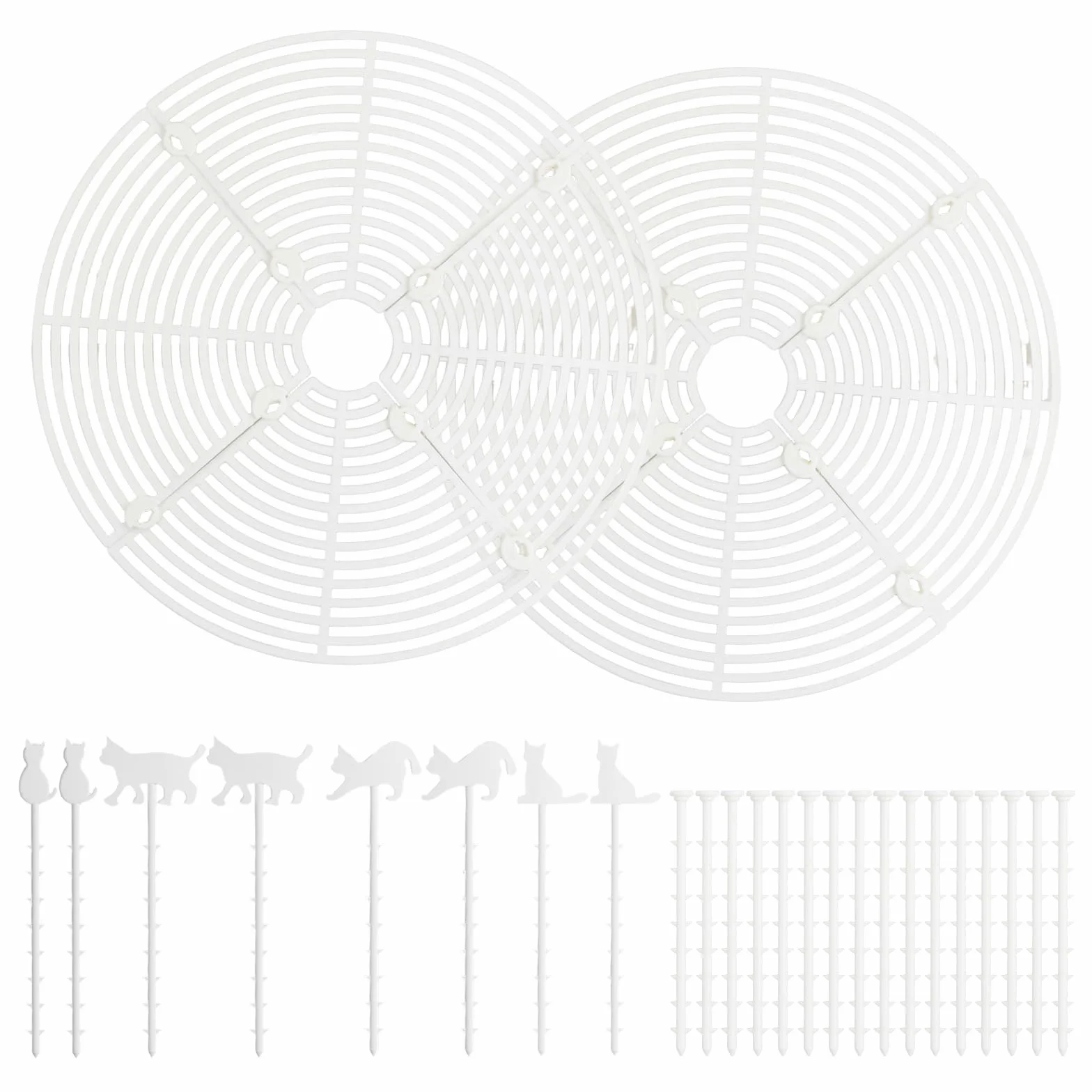 Grilles de Protection pour Pots de Plantes 30 cm, Cache-Pot Découpable Plastique - Protège Plantes Contre Chats et Enfants, Blanc
