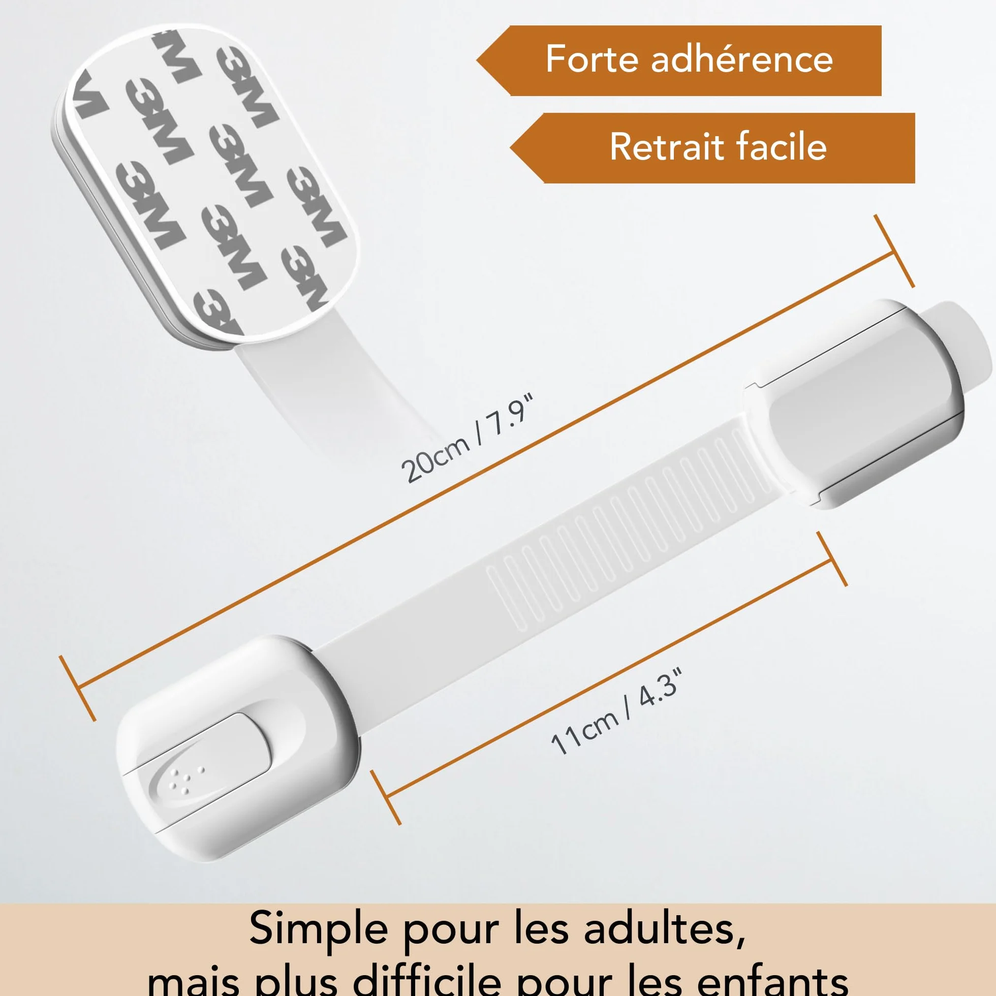 Moonybaby 6 Pièces Serrures Sécurité Enfant Verrouillage Tiroir Placard avec 3M Adhésif Facile à Installer