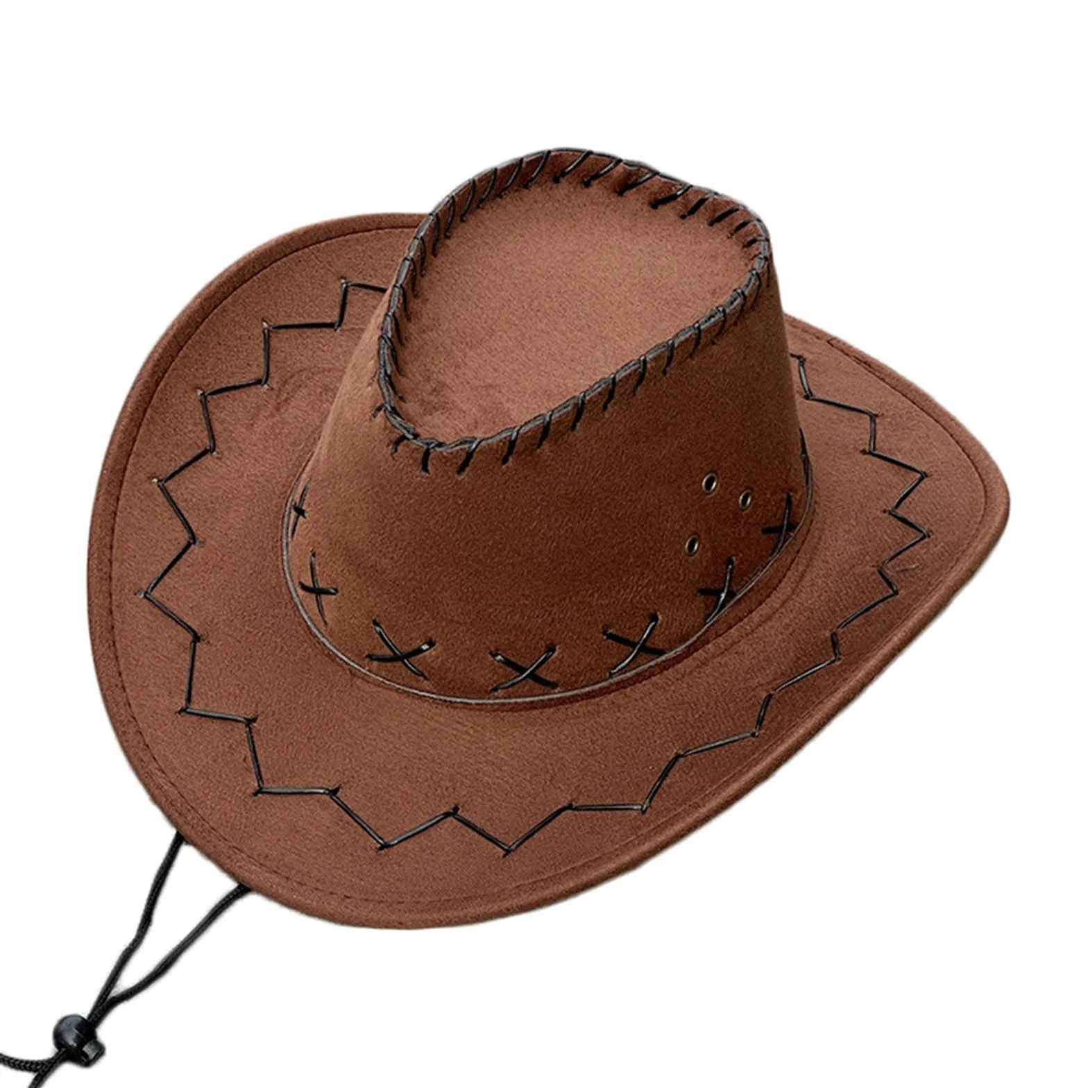 Chapeau de Cowboy en Cuir à Large Bord pour Fille et Garçon