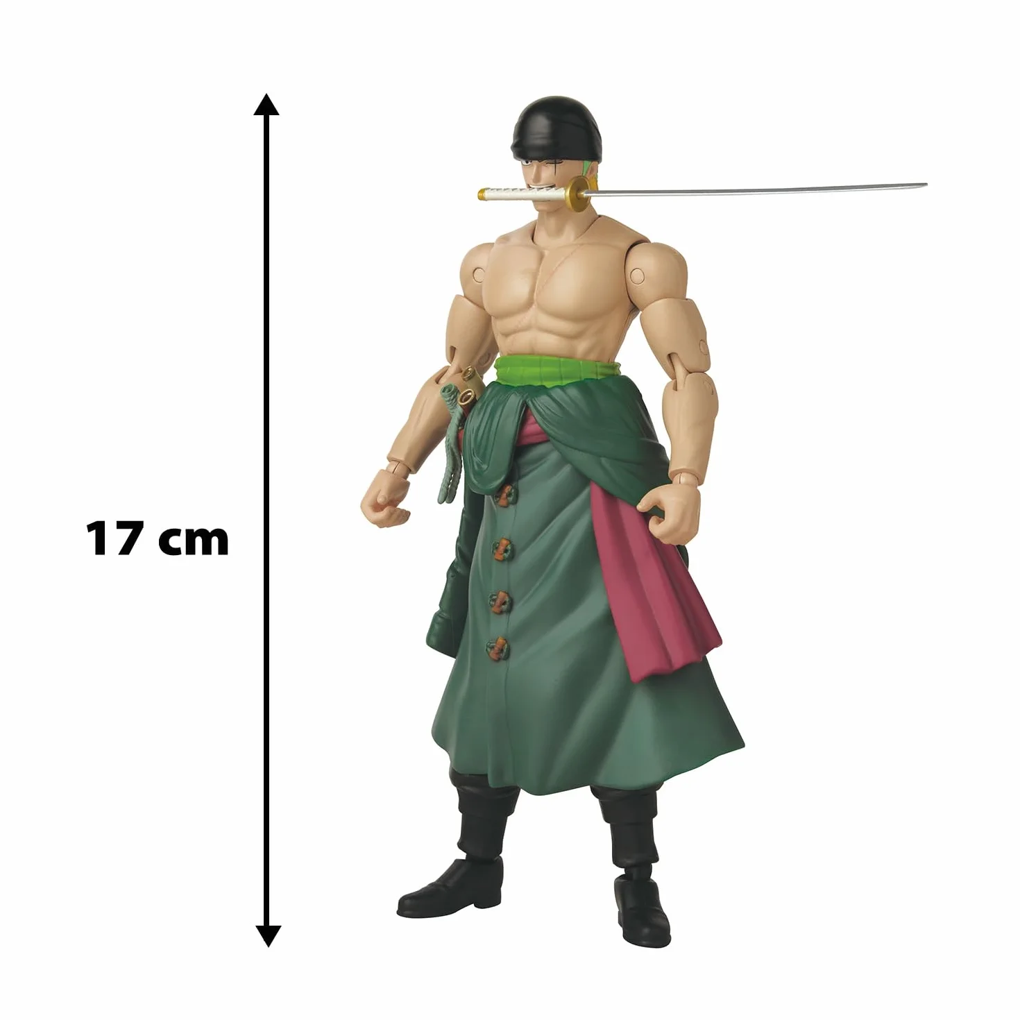 BANDAI Anime Heroes One Piece Figurine Roronoa Zoro 17 cm Three Sword Style Manga Articulée 3 Épées Officielle Jouet Enfant 4 Ans+