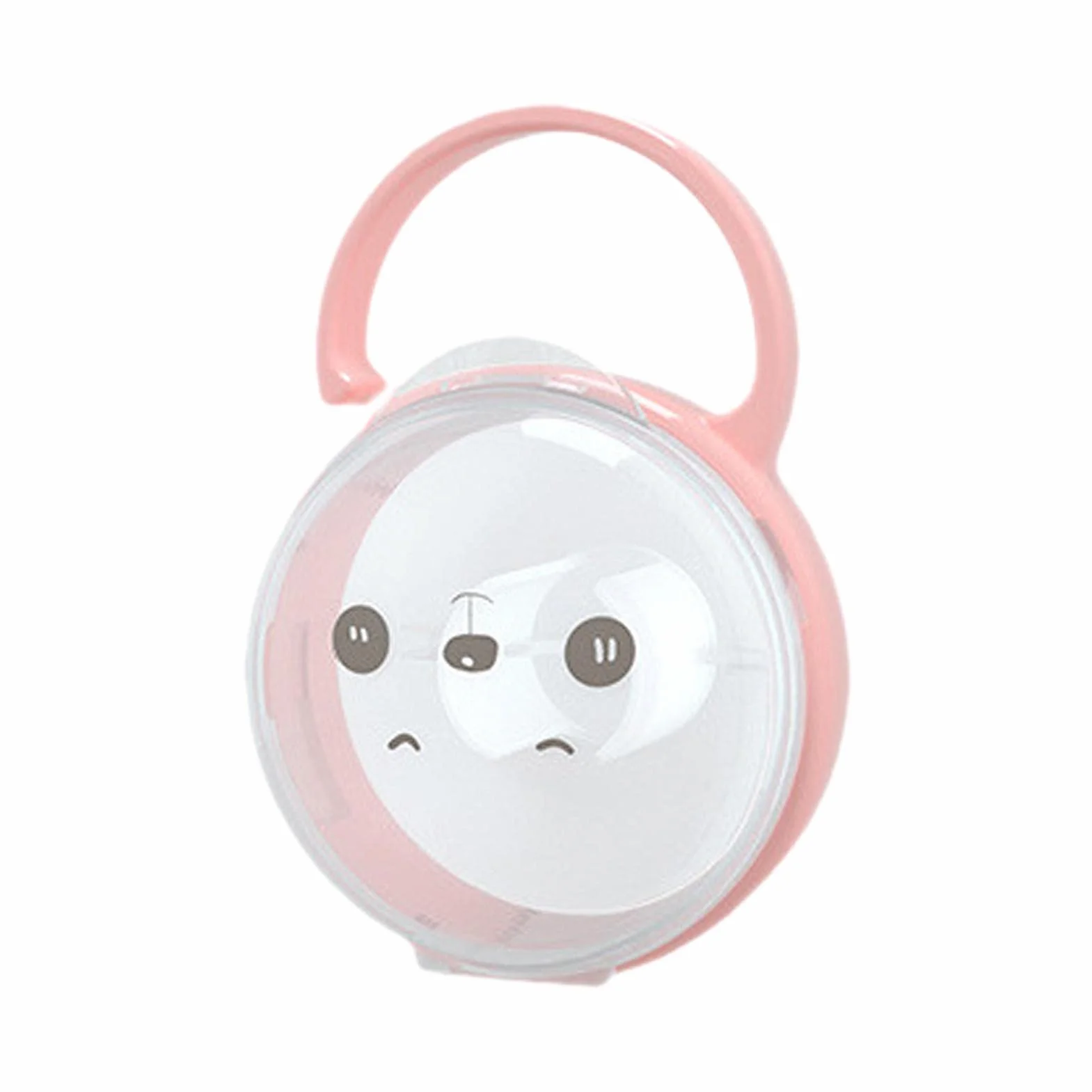 Boîte À Sucette pour Bébés de Rangement Portable, Mignon Tétine avec Poignée, sans BPA Étanche La Poussière, Rose