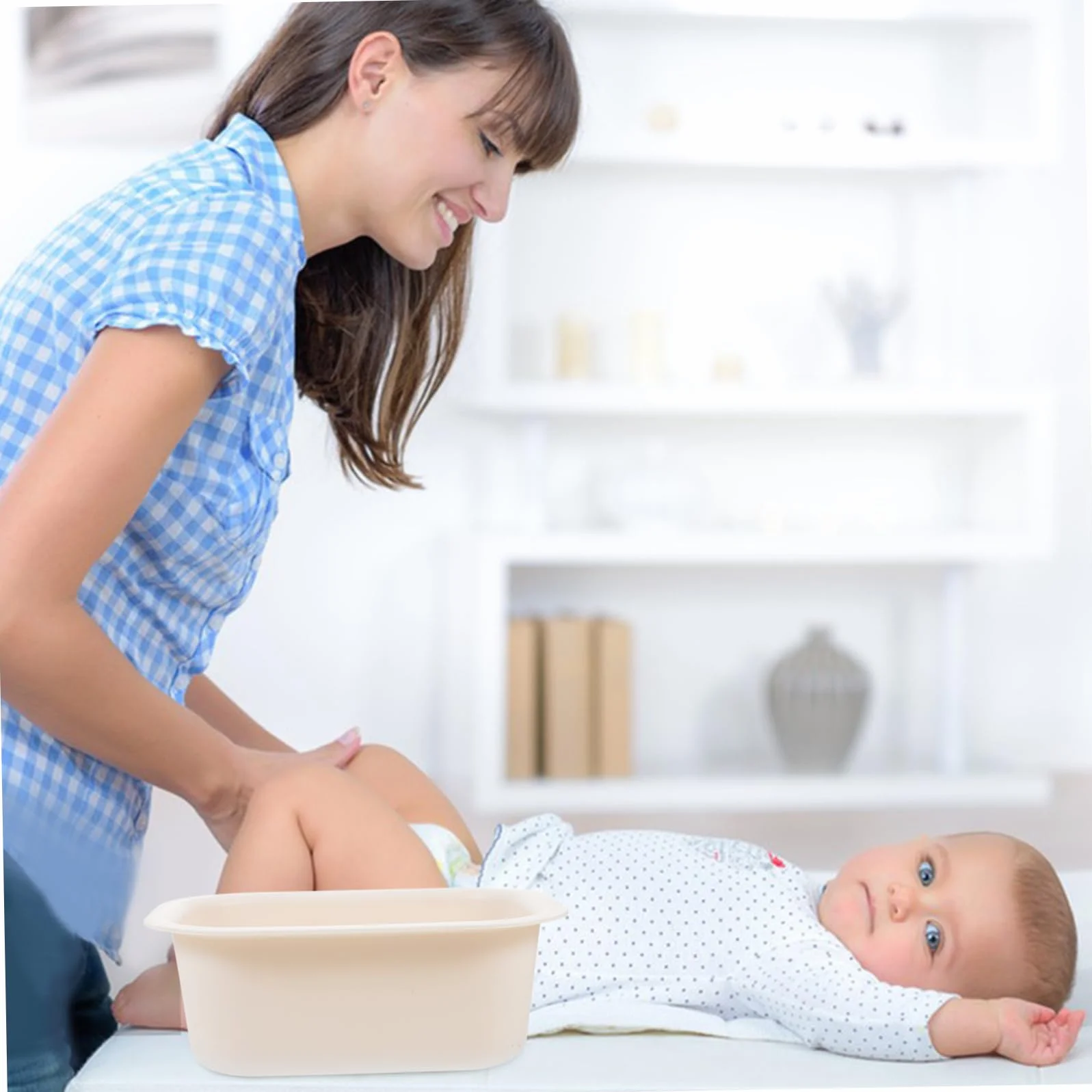 Bassine pour Table à Bébé en Pp Beige