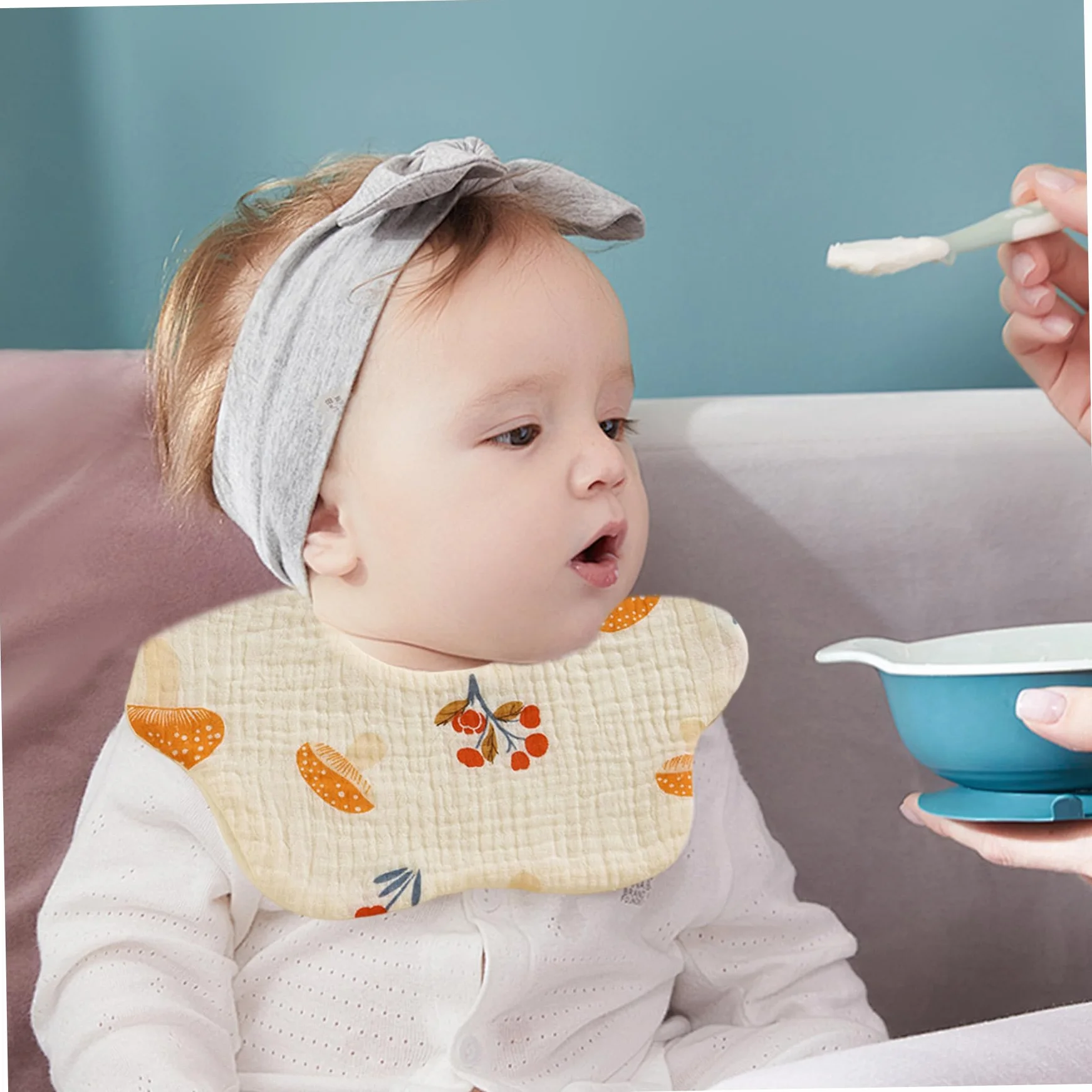 Baby Bibs Absorbants Rapide Dry Mignon 7pcs pour baver et dentition avec clichés réglables Unisexe