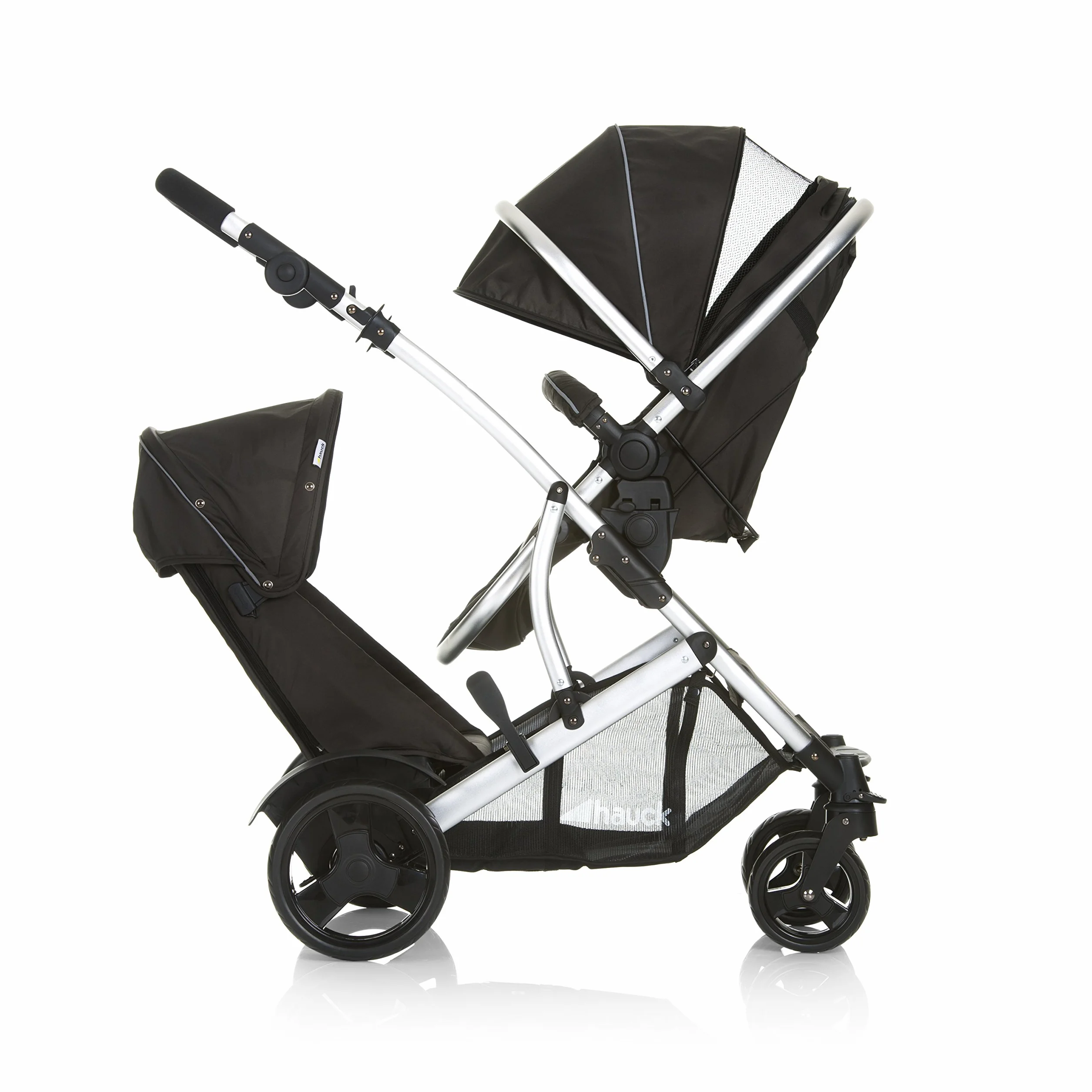 hauck Poussette Double Duett 2 Réversible Pliable Maxi 36 kg Inclus Habillage Pluie Forest Noir