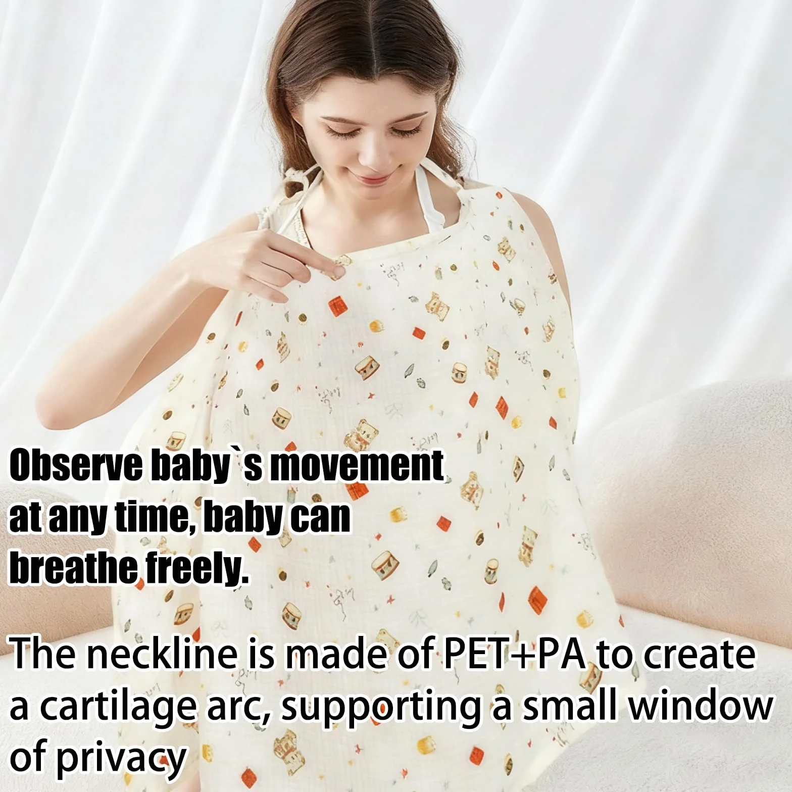 Cache Allaitement Coton Respirant 360° Bébé Bouclier Intimité