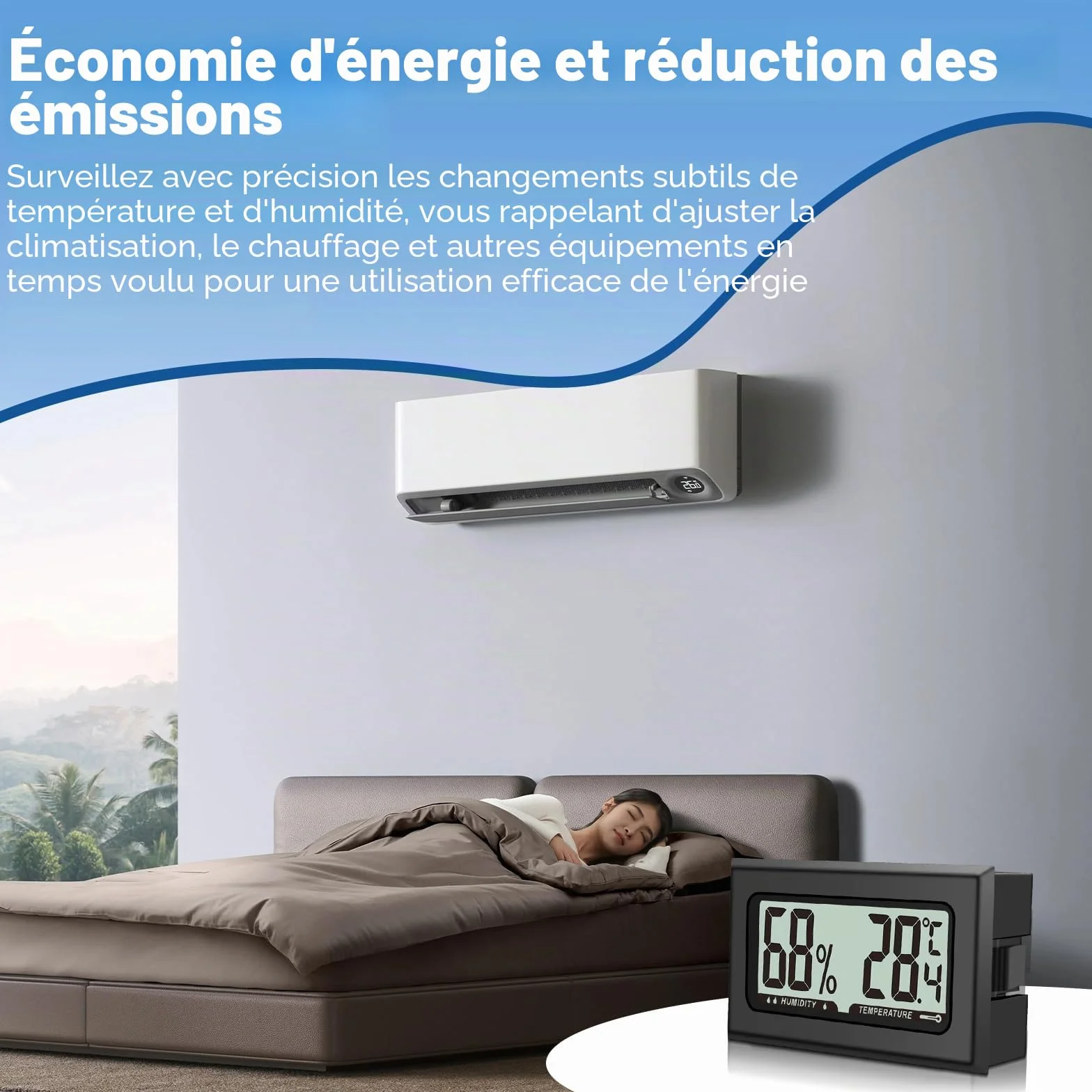 Pixelure Thermomètre Hygromètre Numérique Intérieur, Moniteur de Température et Humidité Haute Précision 8PCS