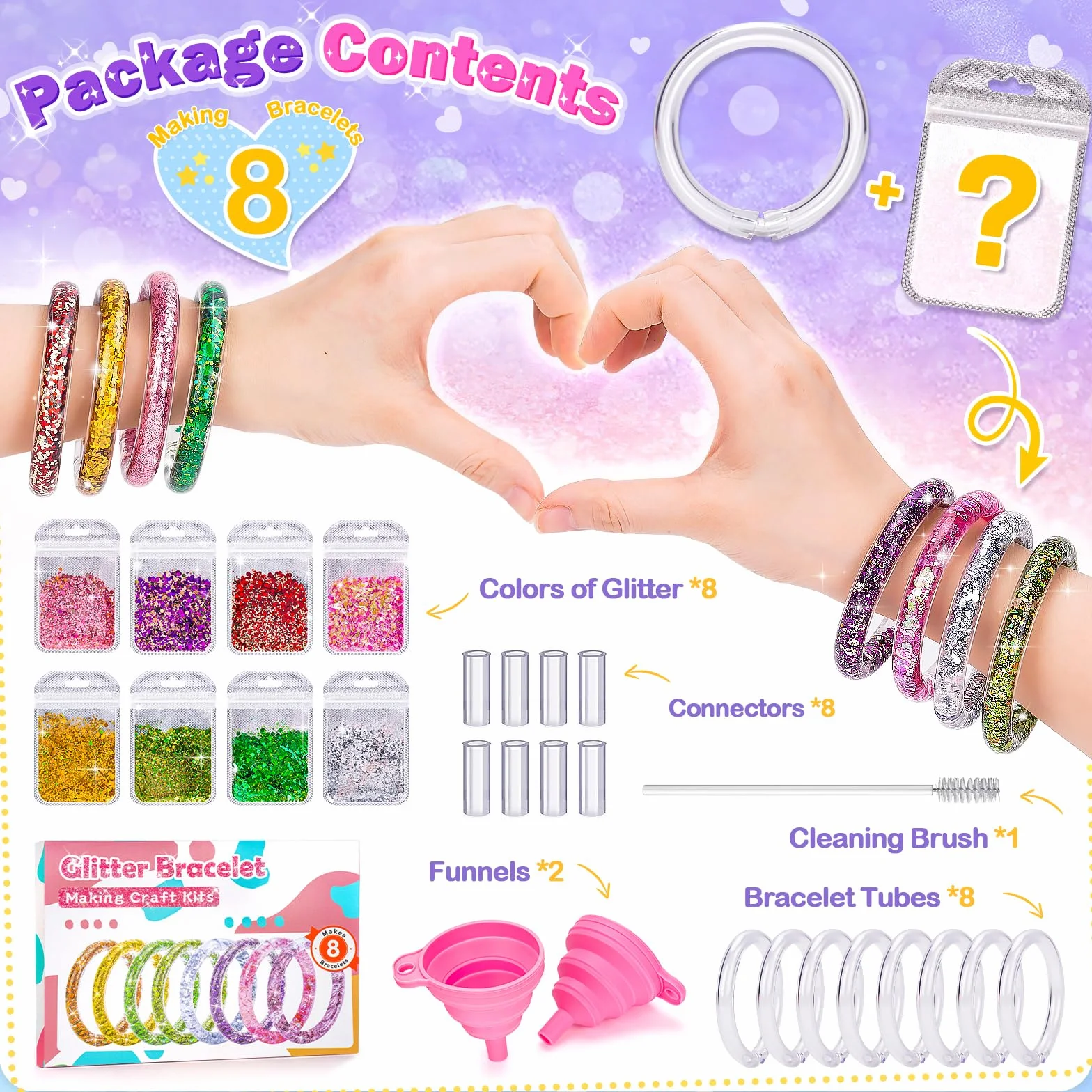 Kit Bracelet Enfant Fille 5-9 ans, Activité Manuelle Bricolage Cadeau Anniversaire
