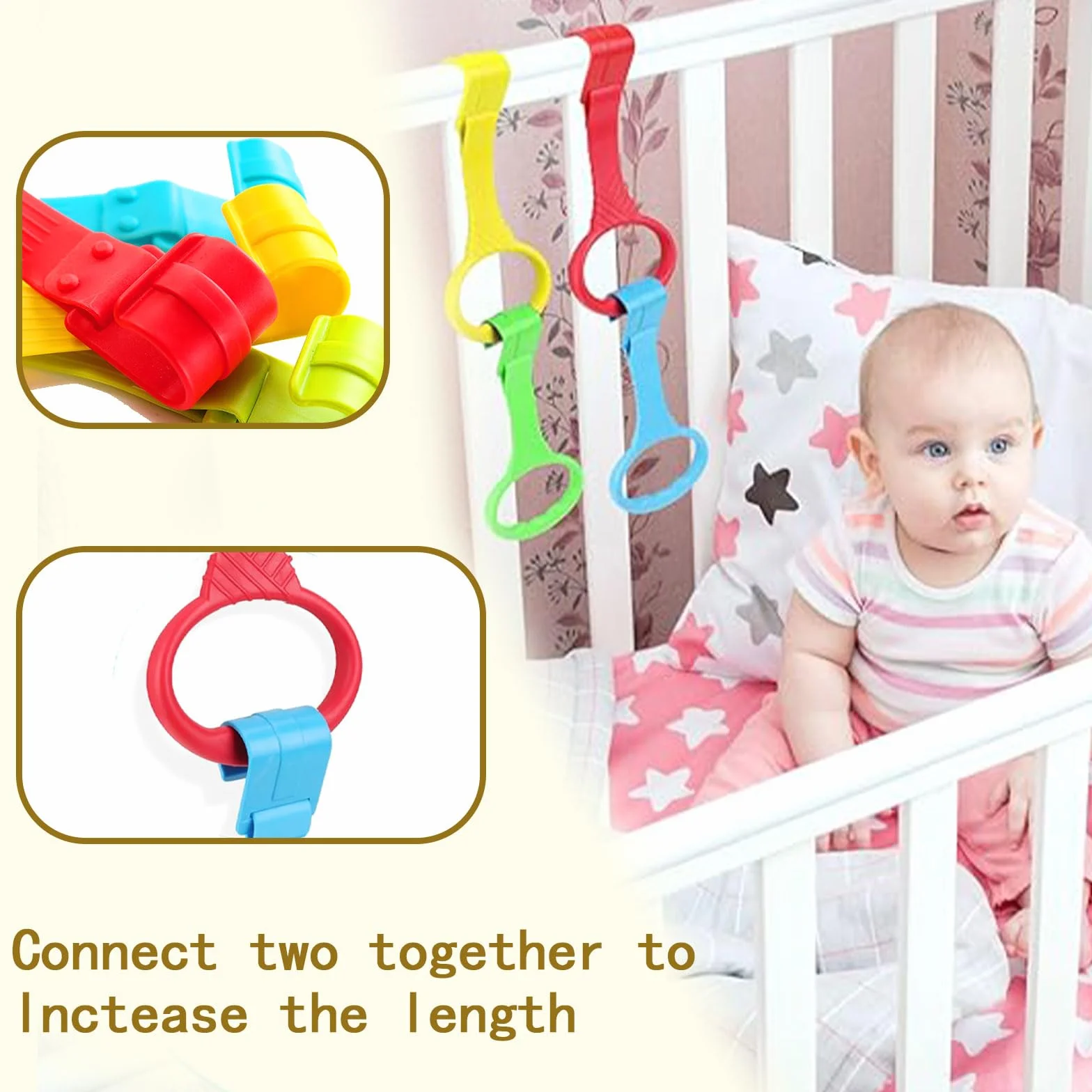 Anneau Parc Bebe 4 Pièces Anneaux pour Lit Bébé et Parc Entraînement Équilibre
