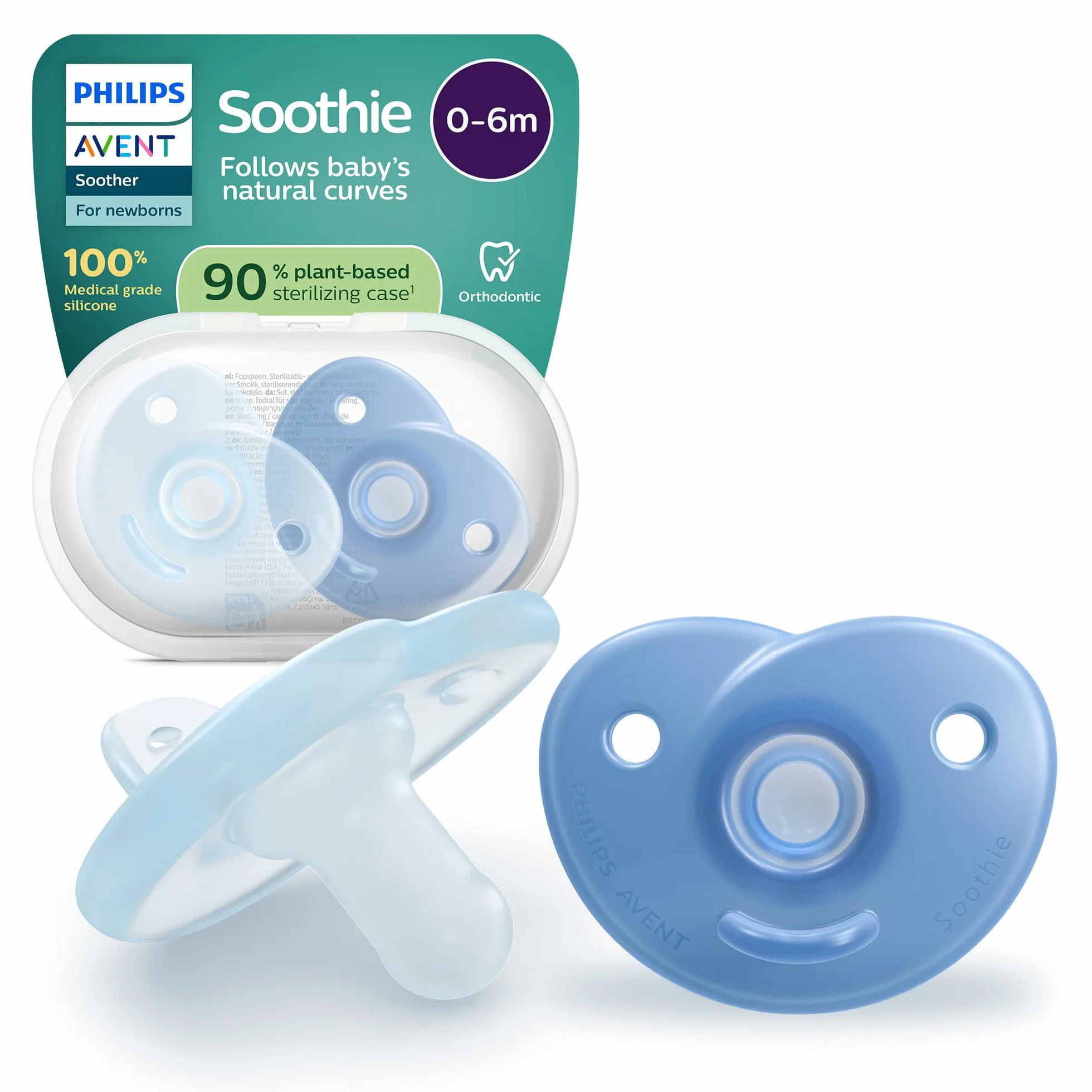 Philips Avent sucettes Soothie Tétine orthodontique nouveau-nés 0-6 mois silicone sans BPA lot de 2