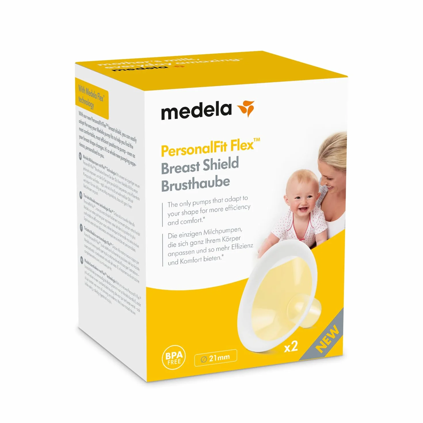 Téterelles pour tire-lait Medela PersonalFit Flex, rebords souples et doux