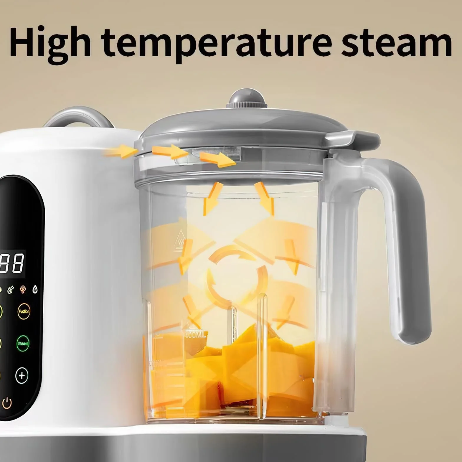 Robot Cuiseur Bébé Mixeur Vapeur 400ML Écran Tactile Nettoyage Automatique