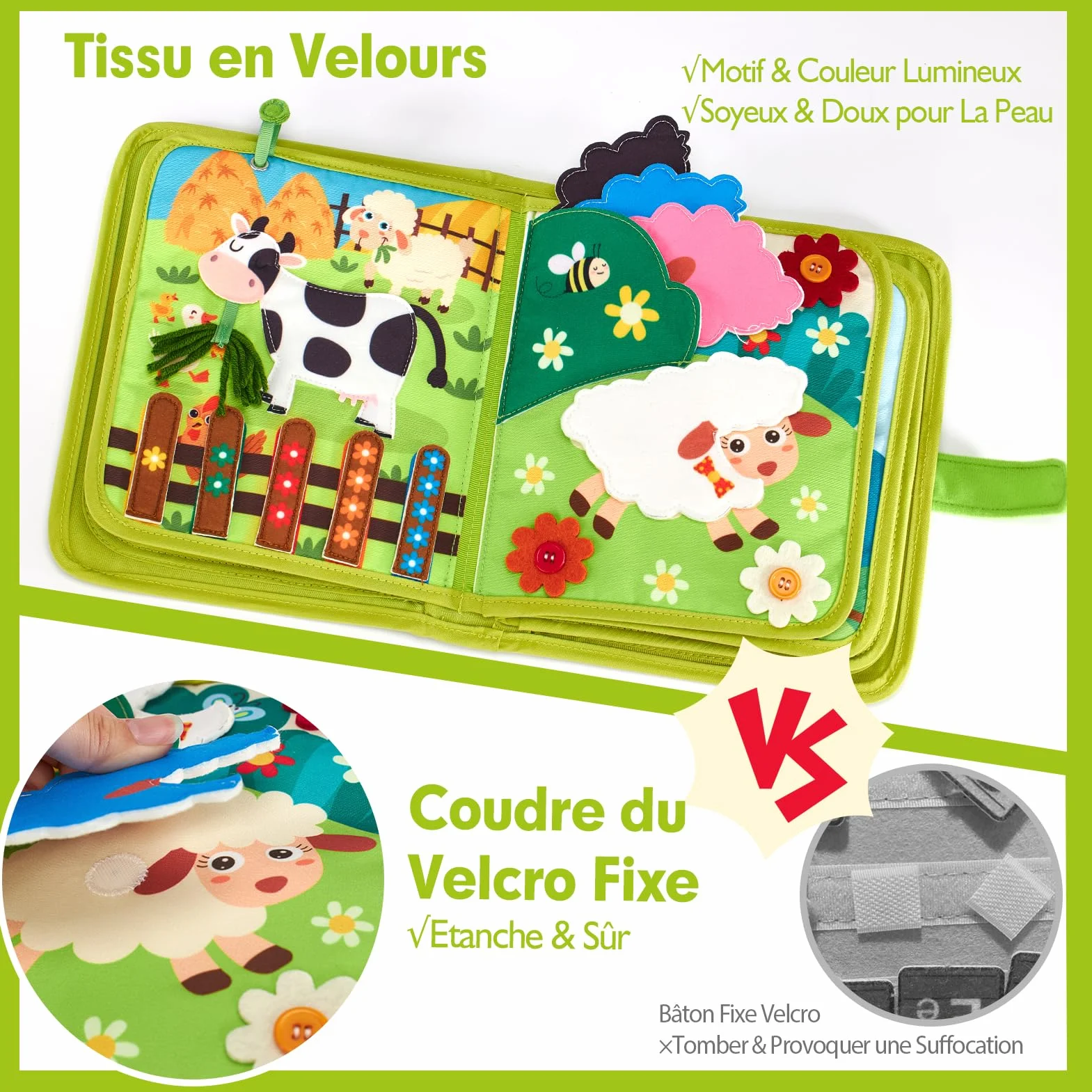 hahaland Busy Board Montessori 6 Couches Planche d'Activité Développement Jouet Bebe 1 2 3 4 Ans Cadeau Enfant