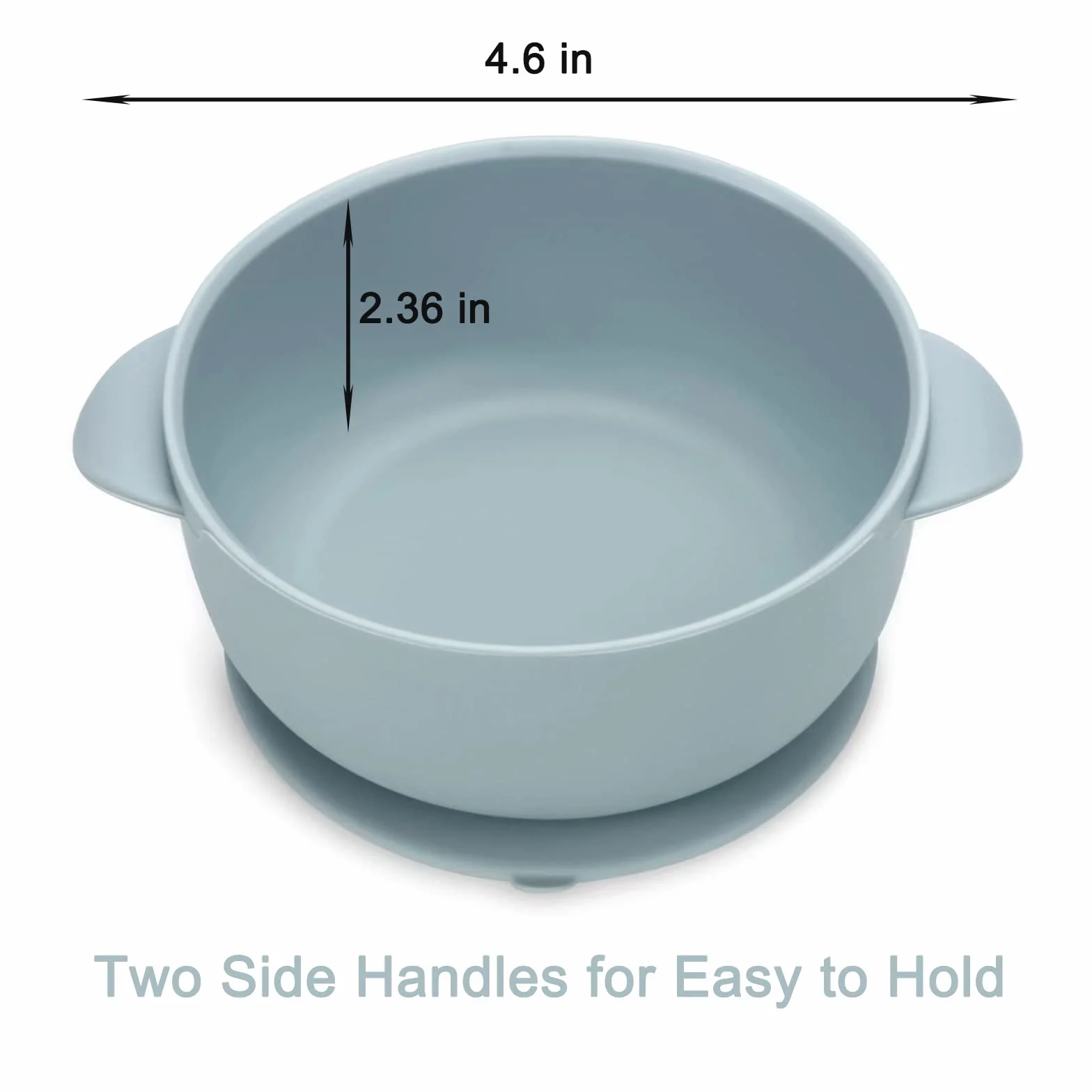 PandaEar Ensemble Repas Bébé Silicone - 2 Assiettes 2 Bols 2 Gobelets 2 Cuillères 2 Fourchettes Bleu Blanc