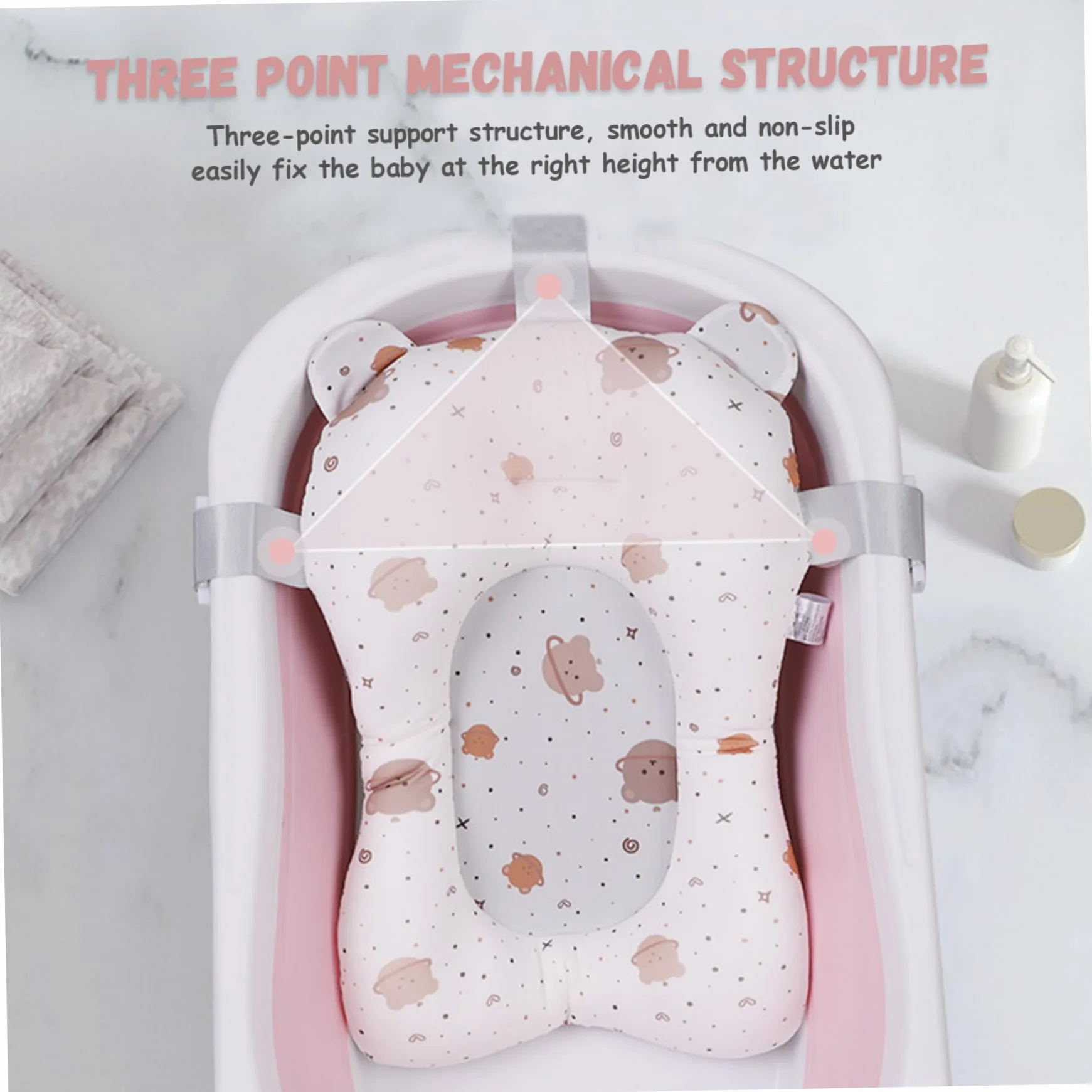 Coussin de baignoire pour bébé antidérapant réglable support de bain nouveau-né