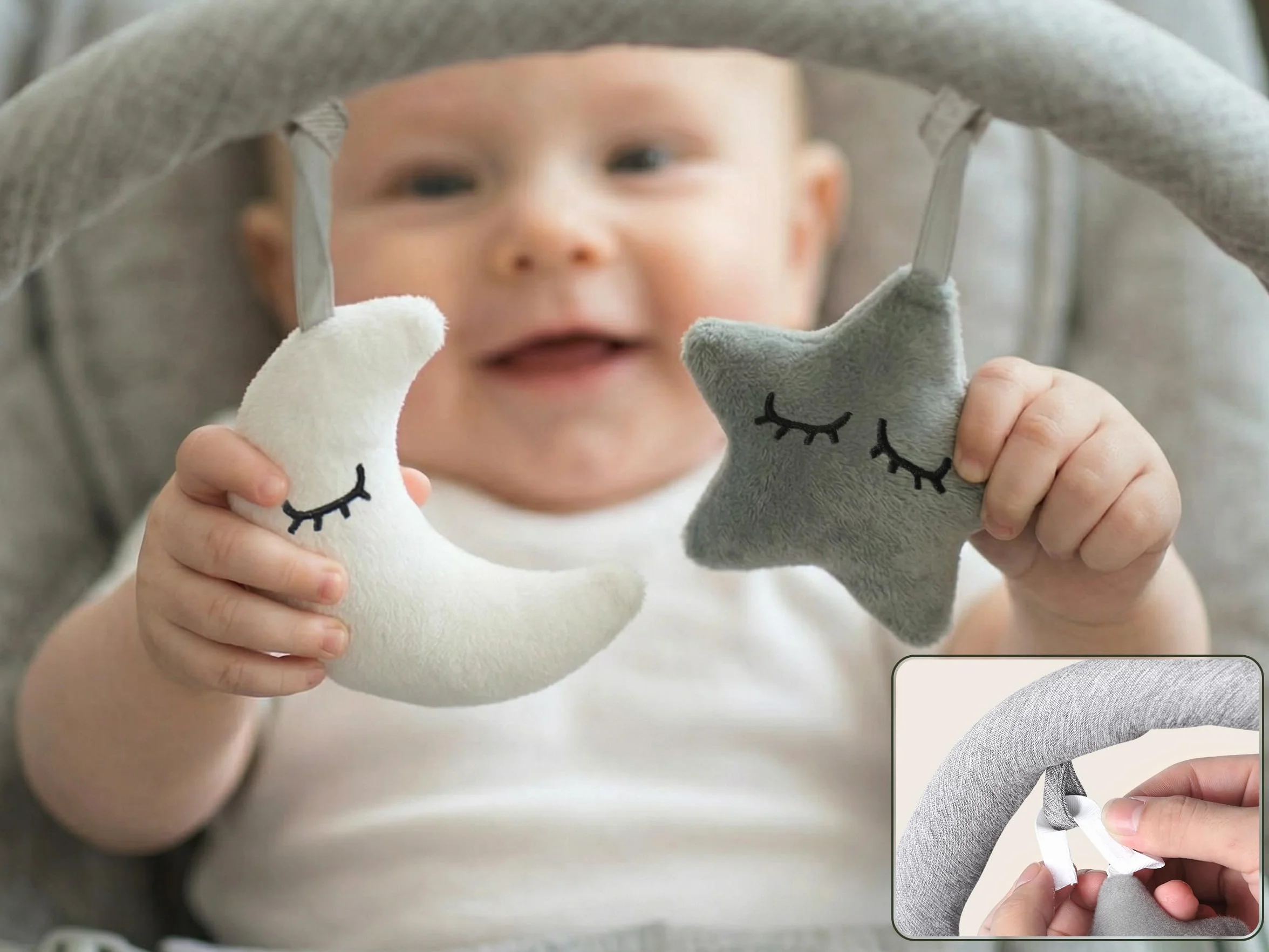 Balancelle Bebe Electrique Evolutif avec Capteur de Tapotement, 3 Vitesses, Panneau Tactile, 2 Modes Minuterie, 8 Berceuses, 0-12 Mois, 18 kg, Gris Perle