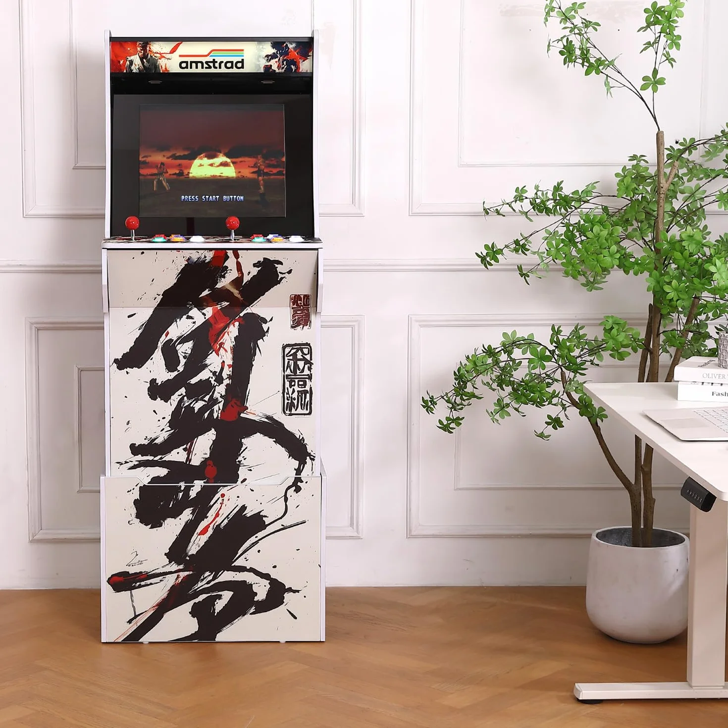 Borne d'arcade AMSTRAD Fighters 2800 Jeux Ecran 19" 4:3 2 Joueurs 16 Boutons rétro éclairés
