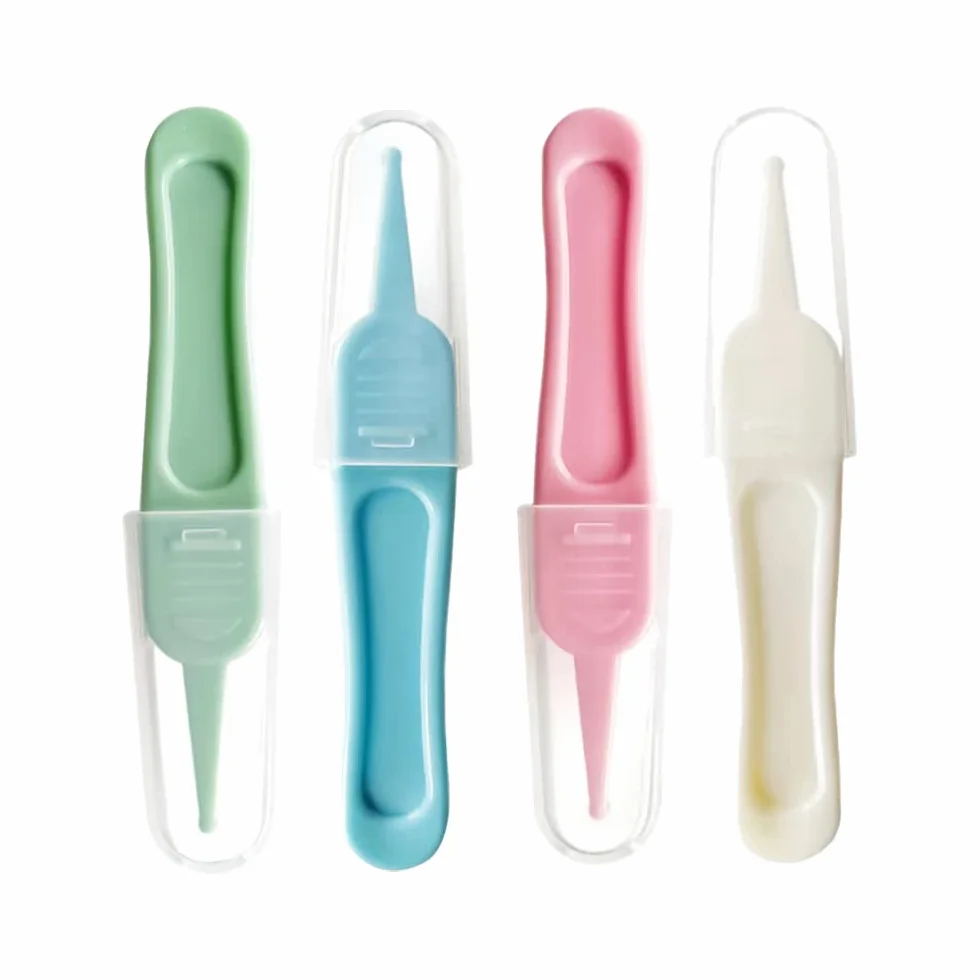 Pinces à Épiler 4 Pcs Plastique Tête Ronde Nettoyage Nasal