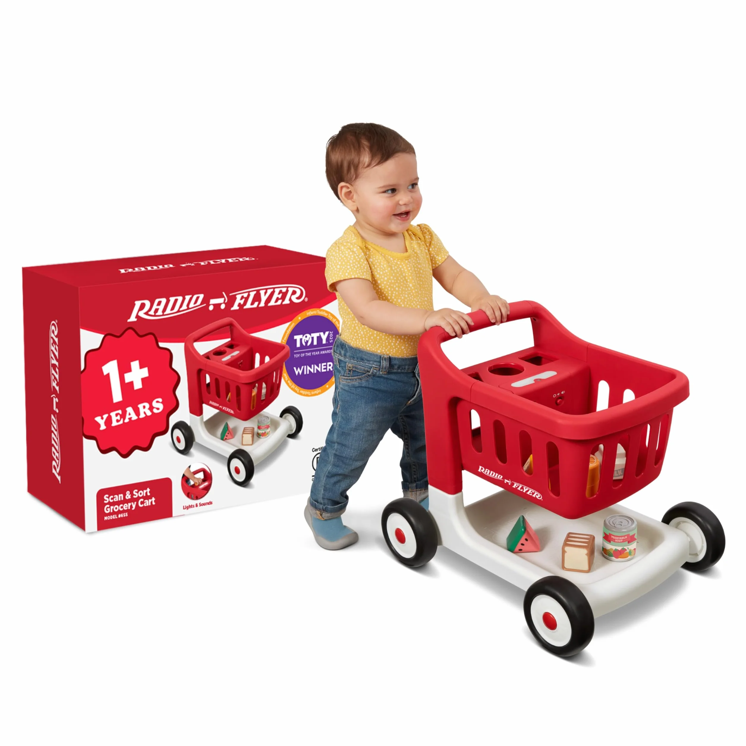 Radio Flyer Scan & Sort Caddie Chariot de Marche Rouge avec Lumières et Sons pour Tout-Petits