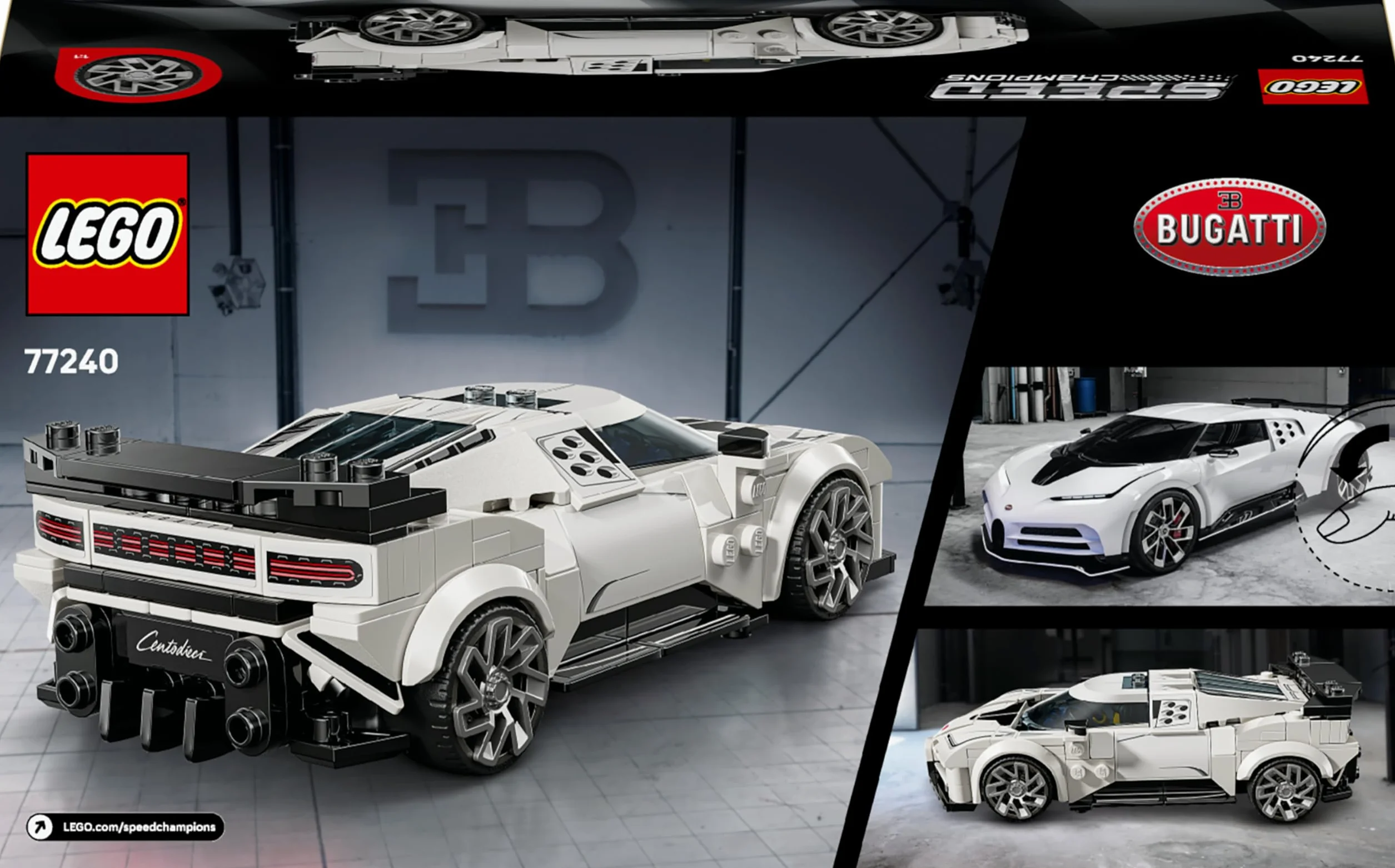 LEGO Speed Champions Bugatti Centodieci Hypercar Voiture de Sport Maquette Minifigurine Pilote 77240