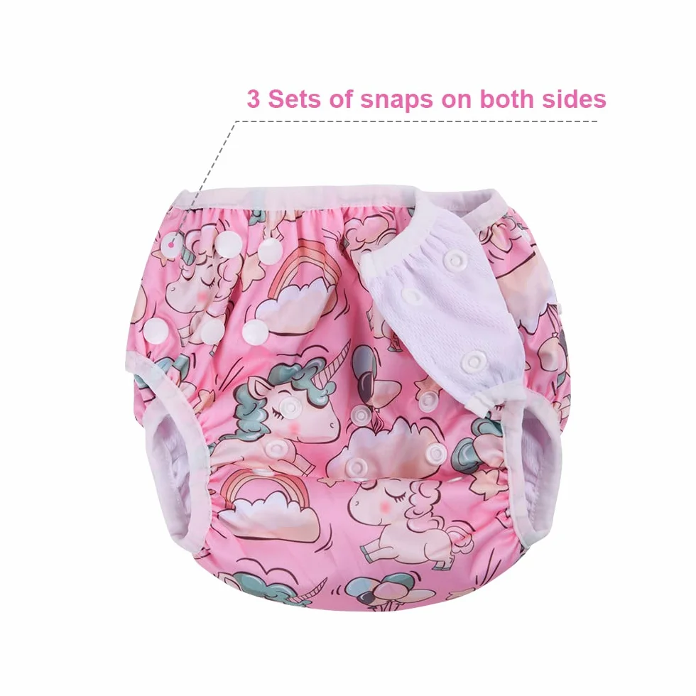Vicloon Couches de Bain Lavables Réutilisables 2pcs Anti-Fuite Imperméable Bébé