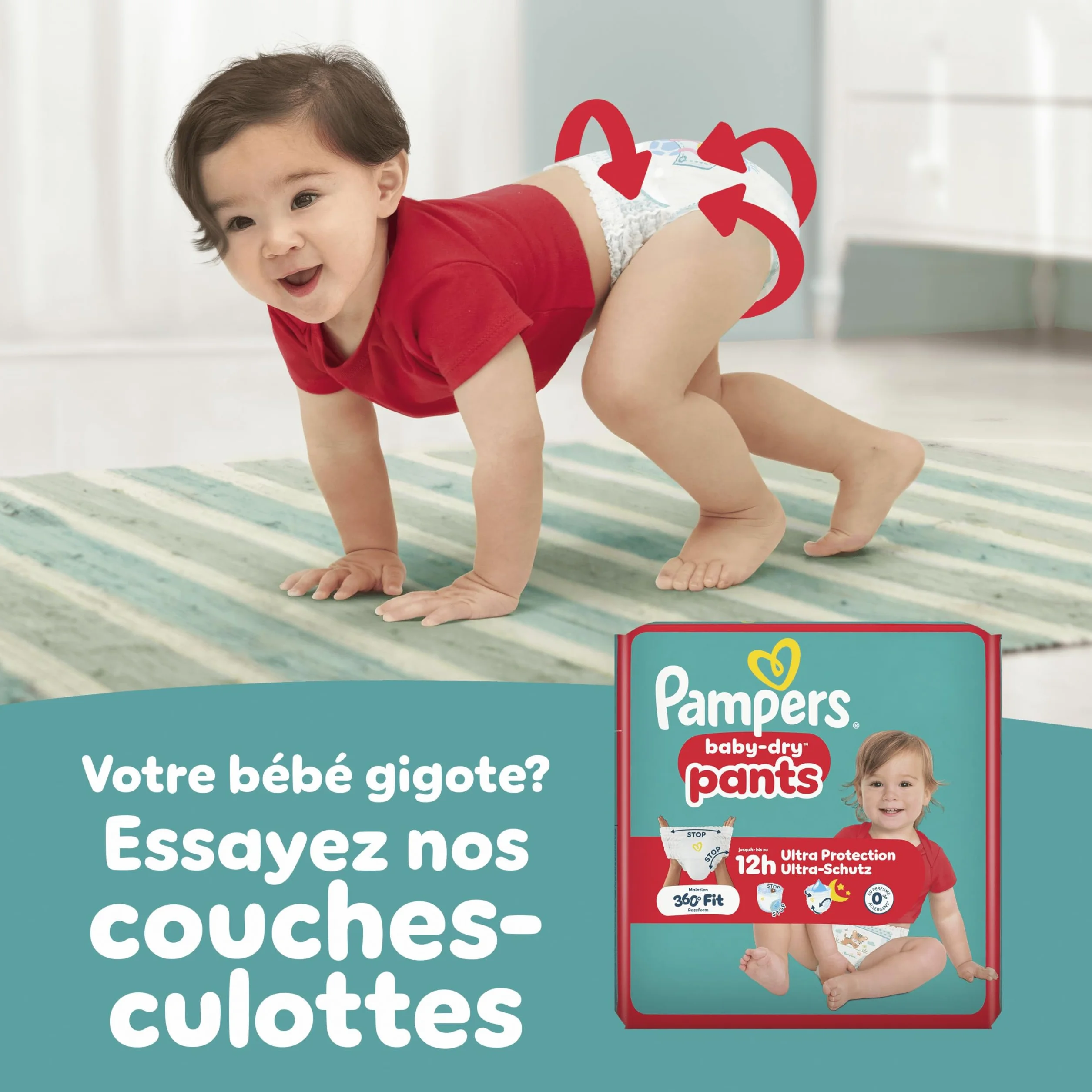 Pampers Baby-Dry Taille 3 140 Couches 6kg-10kg Nuit Confortable Sans Fuites
