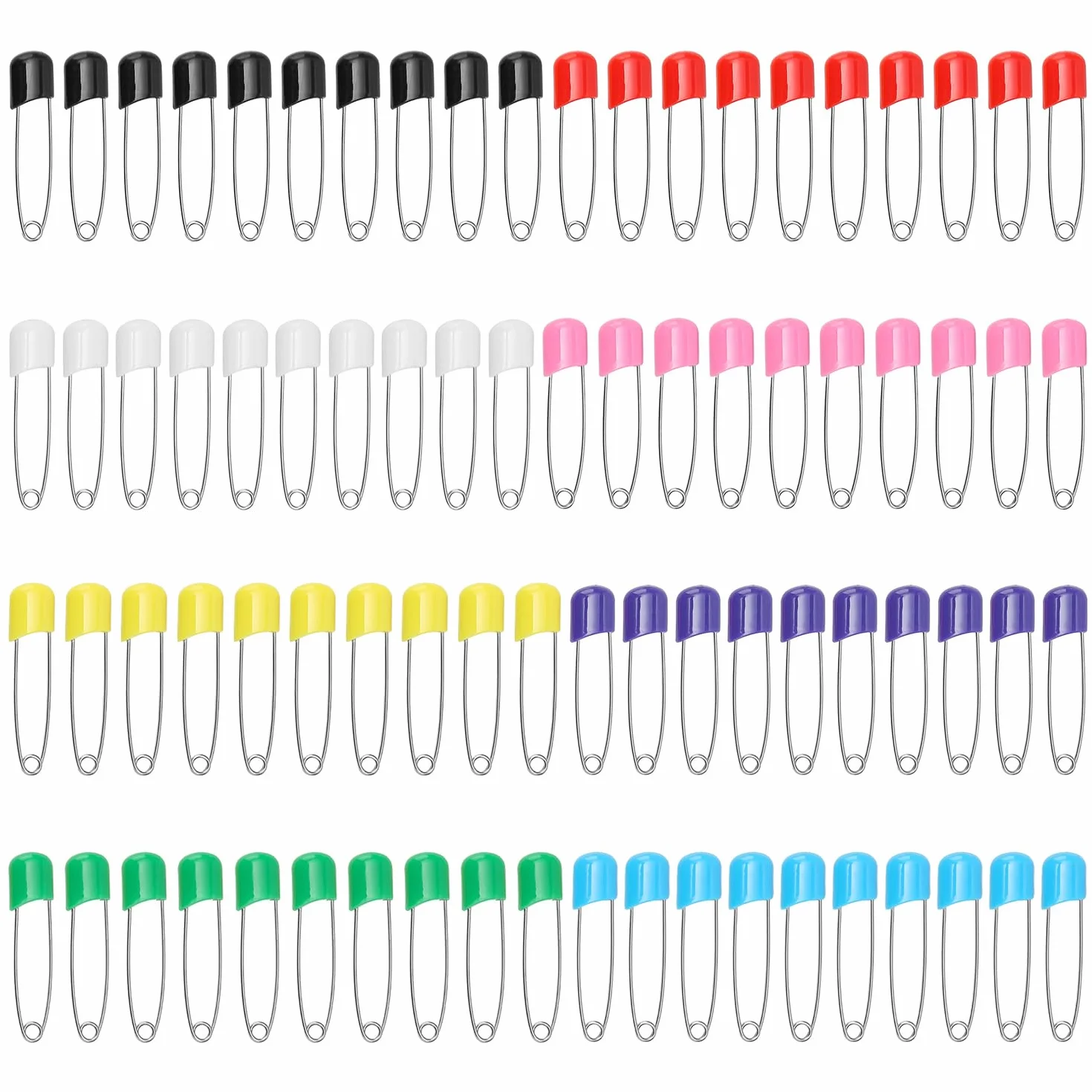 Épingles à Nourrice 55 mm Acier Inoxydable pour Bébé avec Fermeture Verrouillable Lot de 80