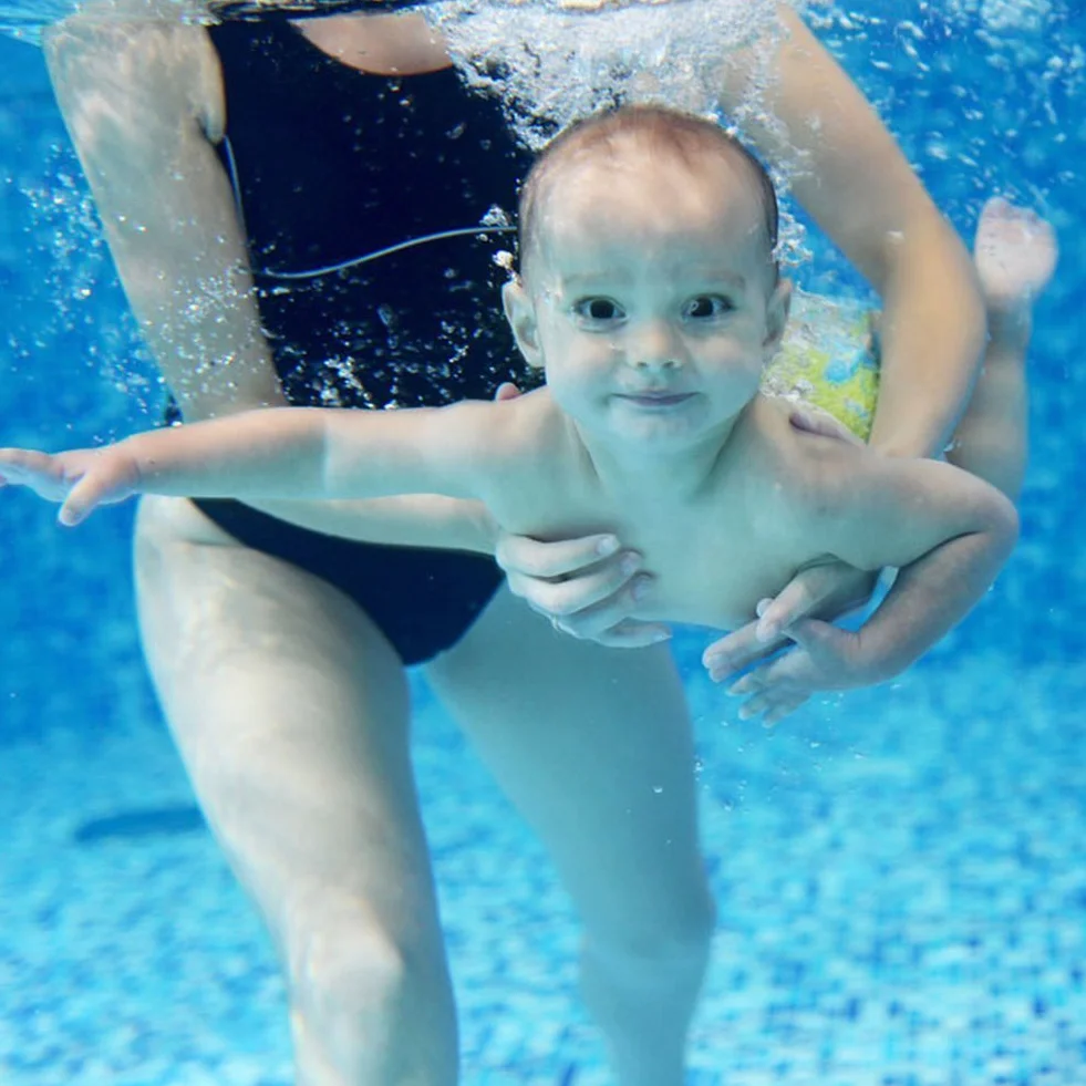 Teamoy Couches de Bain Lavables pour Bébé Jusqu’à 3 ans, Maillot de Bain Ajustable pour Garçons et Filles, Avion + Sourire