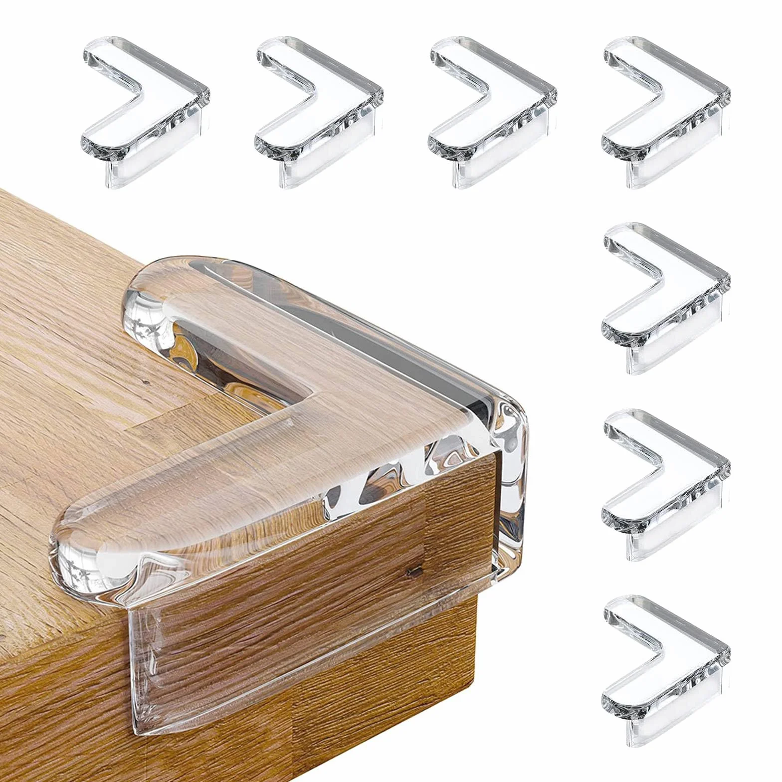 Protections d'angle de Table Type L pour Enfants, Coins Anti-Collision Transparents, Lot de 8