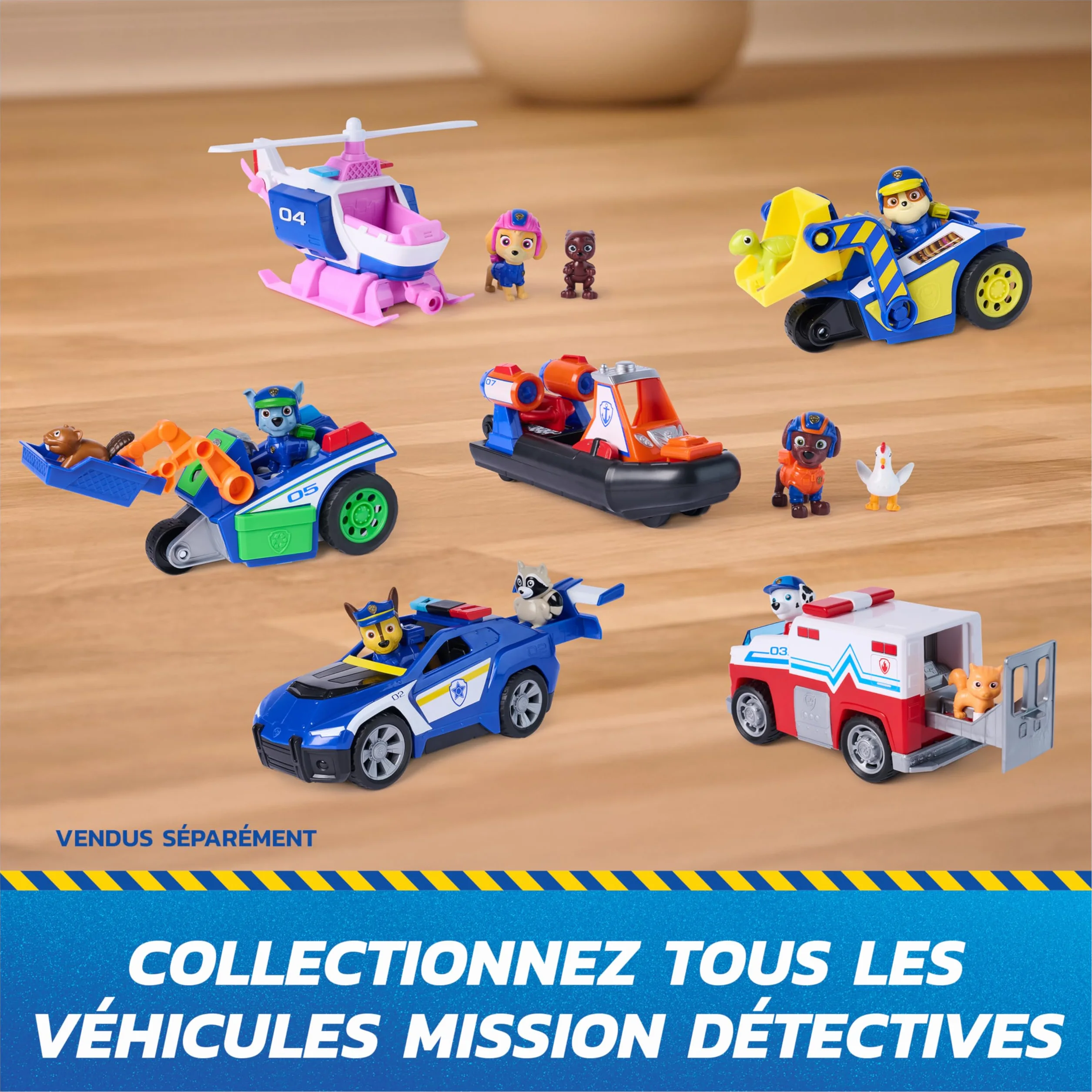 Paw Patrol Pat Patrouille Chase Search & Rescue Mission Détectives Voiture Figurine À Collectionner Jouet Enfant 3 Ans