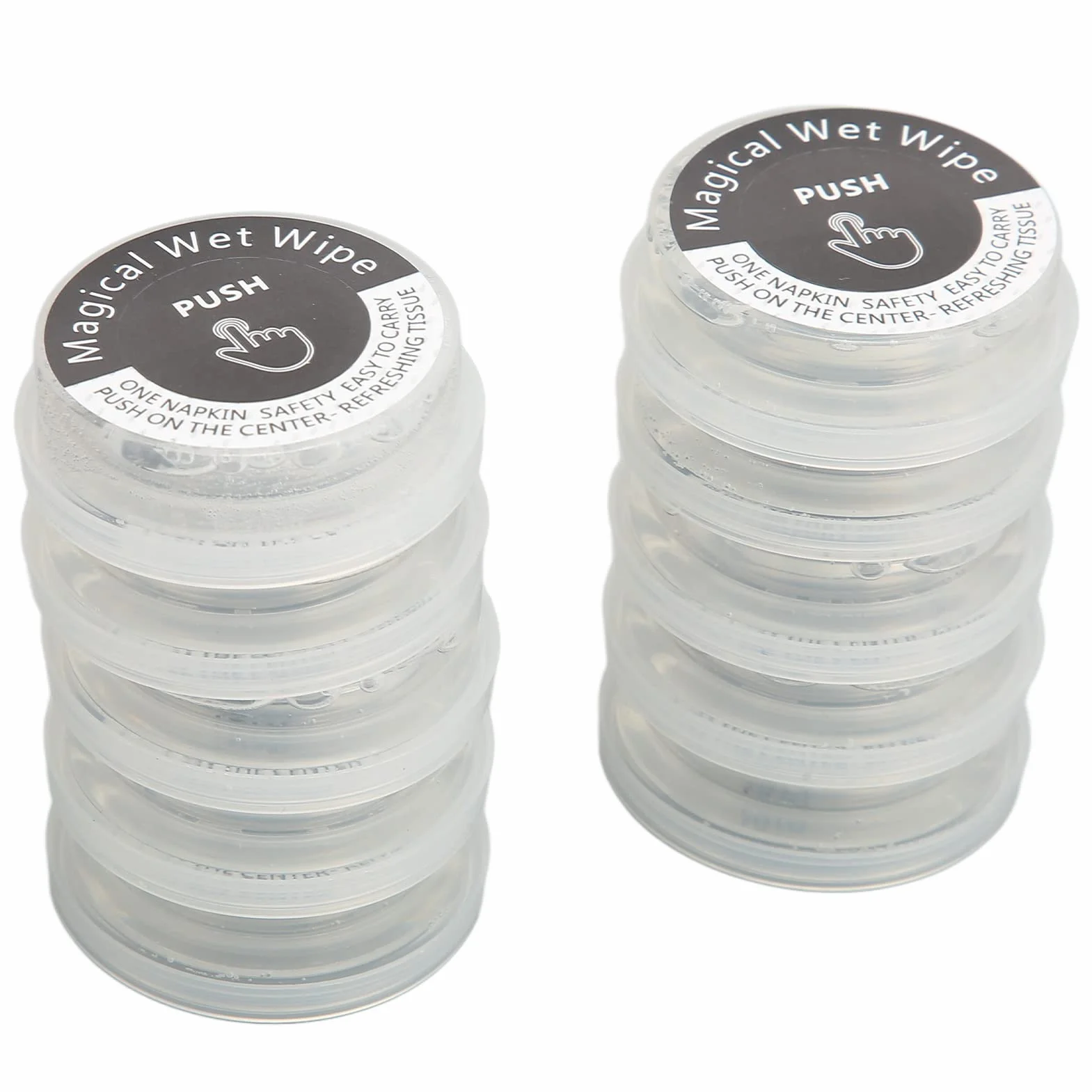 Lingettes pour les Mains Jetables, Mouchoirs Humides Compressés Individuels Portables 10pcs
