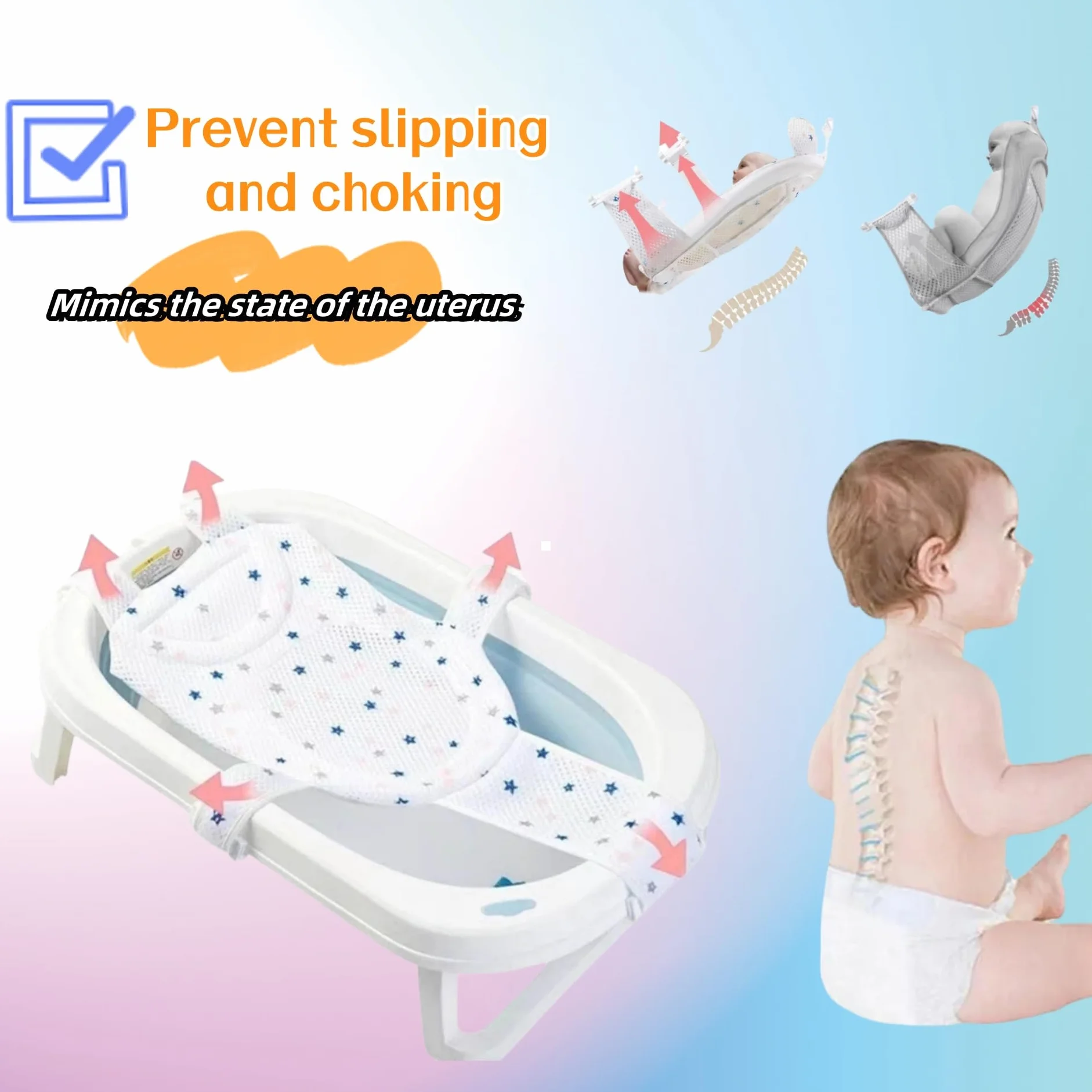 Siège de Bain pour Bébé Coussin Antidérapant Support Baignoire Bébé Universel Accessoire