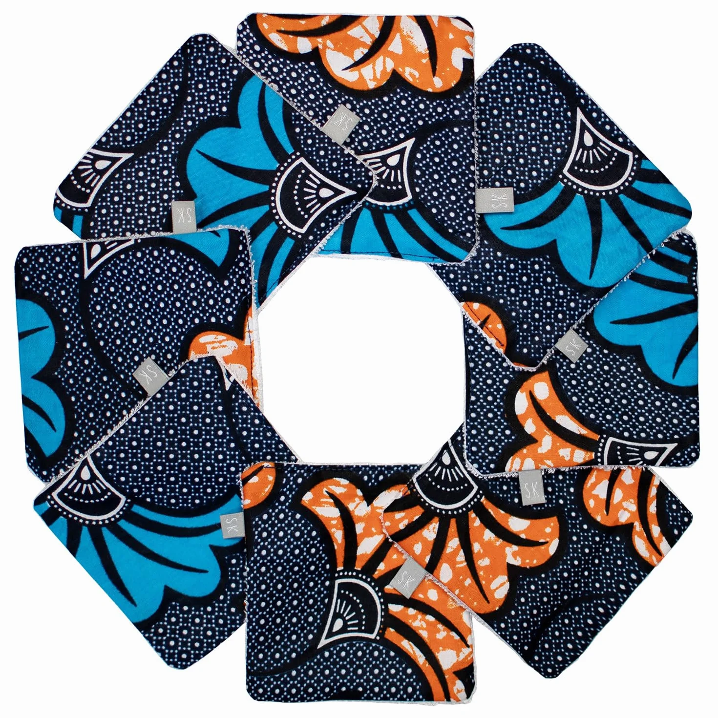 Lingettes lavables 8 pièces 10x10 cm Made in France SEVIRA KIDS