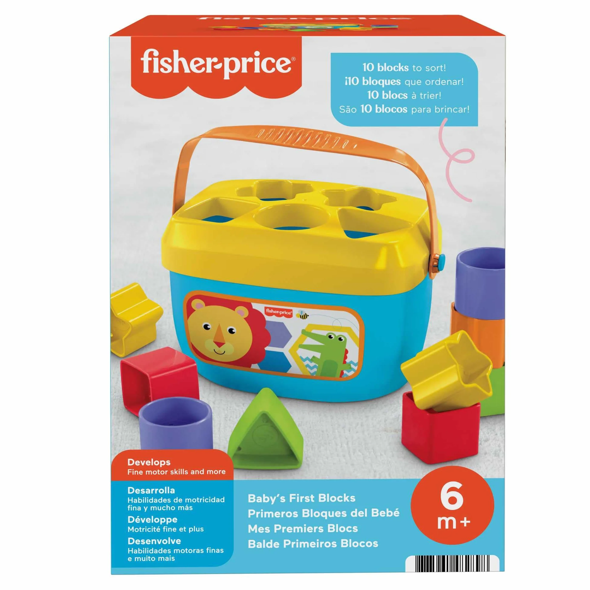 Fisher-Price Mon Trieur de Formes Jouet bébé Boite avec 10 Blocs FFC84