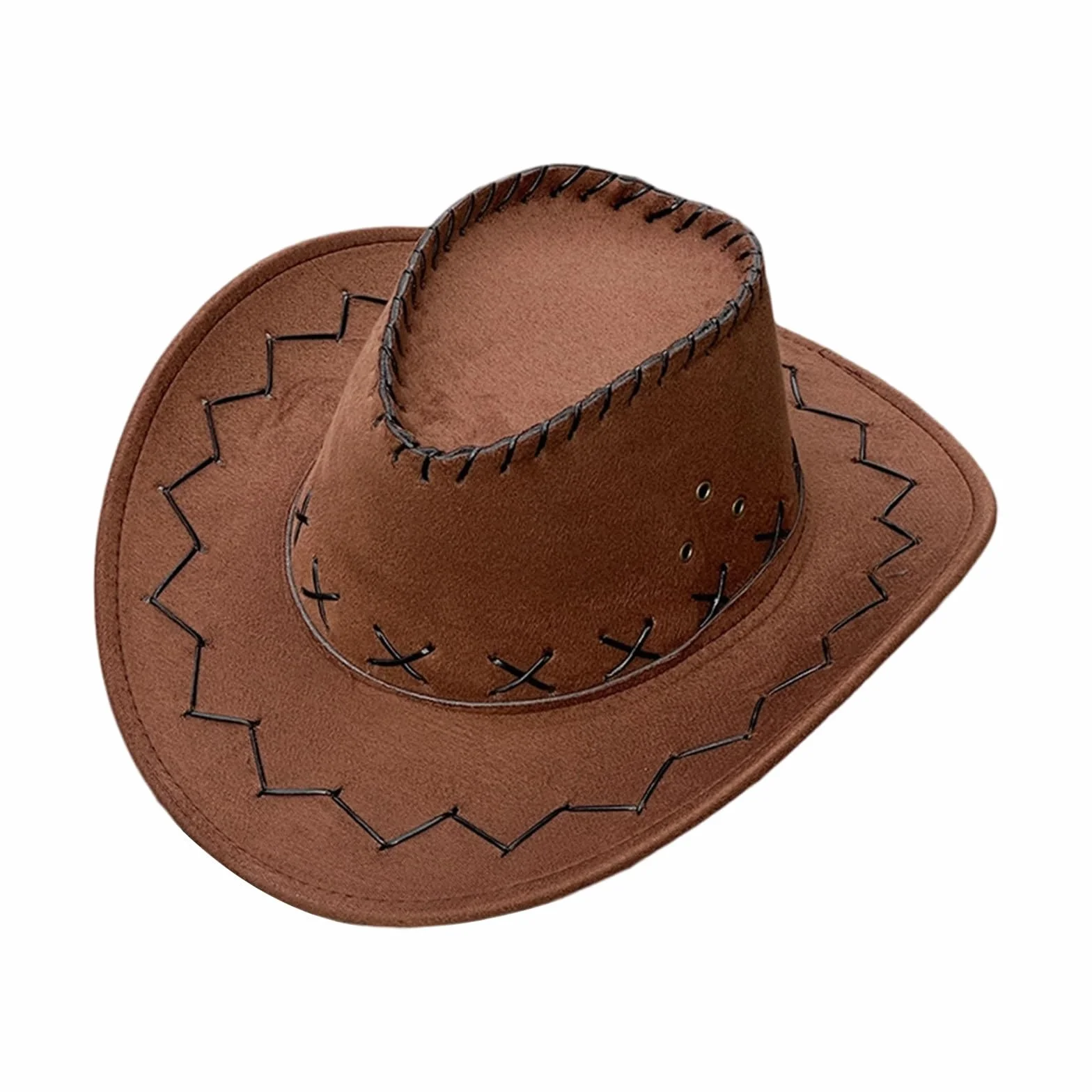 Chapeau de Cowboy en Cuir à Large Bord pour Fille et Garçon