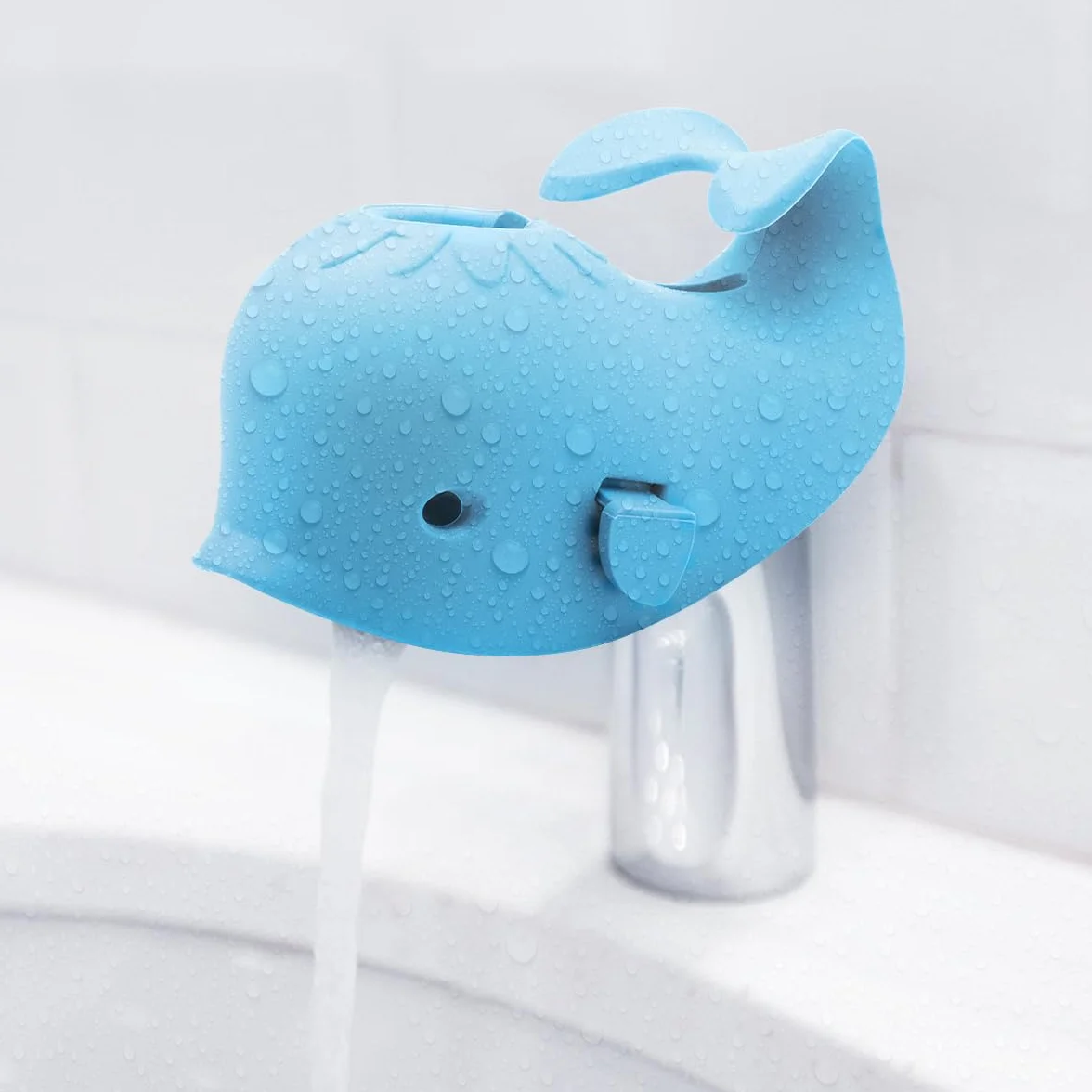 Couvercle de Robinet pour Bébé en Silicone Souple, Baleine Bleue, Ajustement Universel