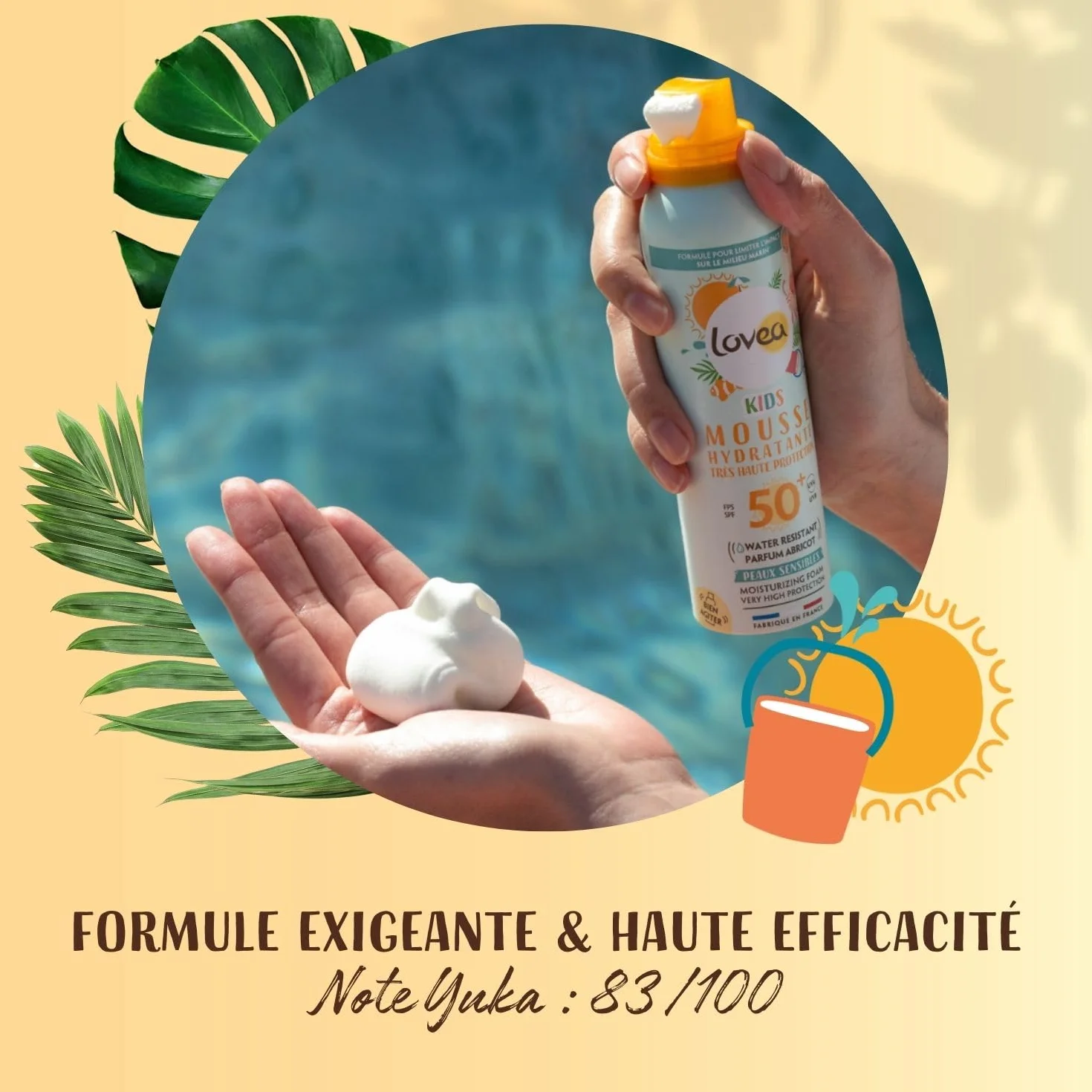 LOVEA Mousse Hydratante Kids FPS 50+ Très Haute Protection Solaire Visage & Corps 150 ml
