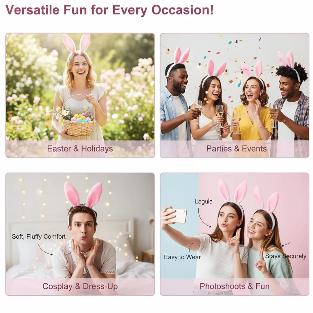 Serre-tête Lapin Pâques Accessoire Carnaval Fêtes Célébrations
