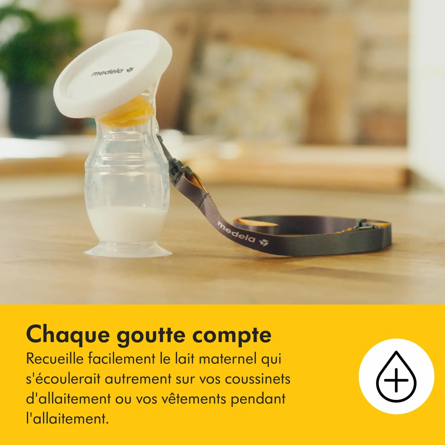 Medela recueil lait maternel en silicone avec base ventouse couvercle stockage
