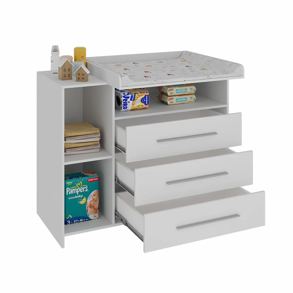 Vicco Commode à Langer Paula Blanc 110x93.5cm Plan à Langer Table à Langer Meuble Rangement
