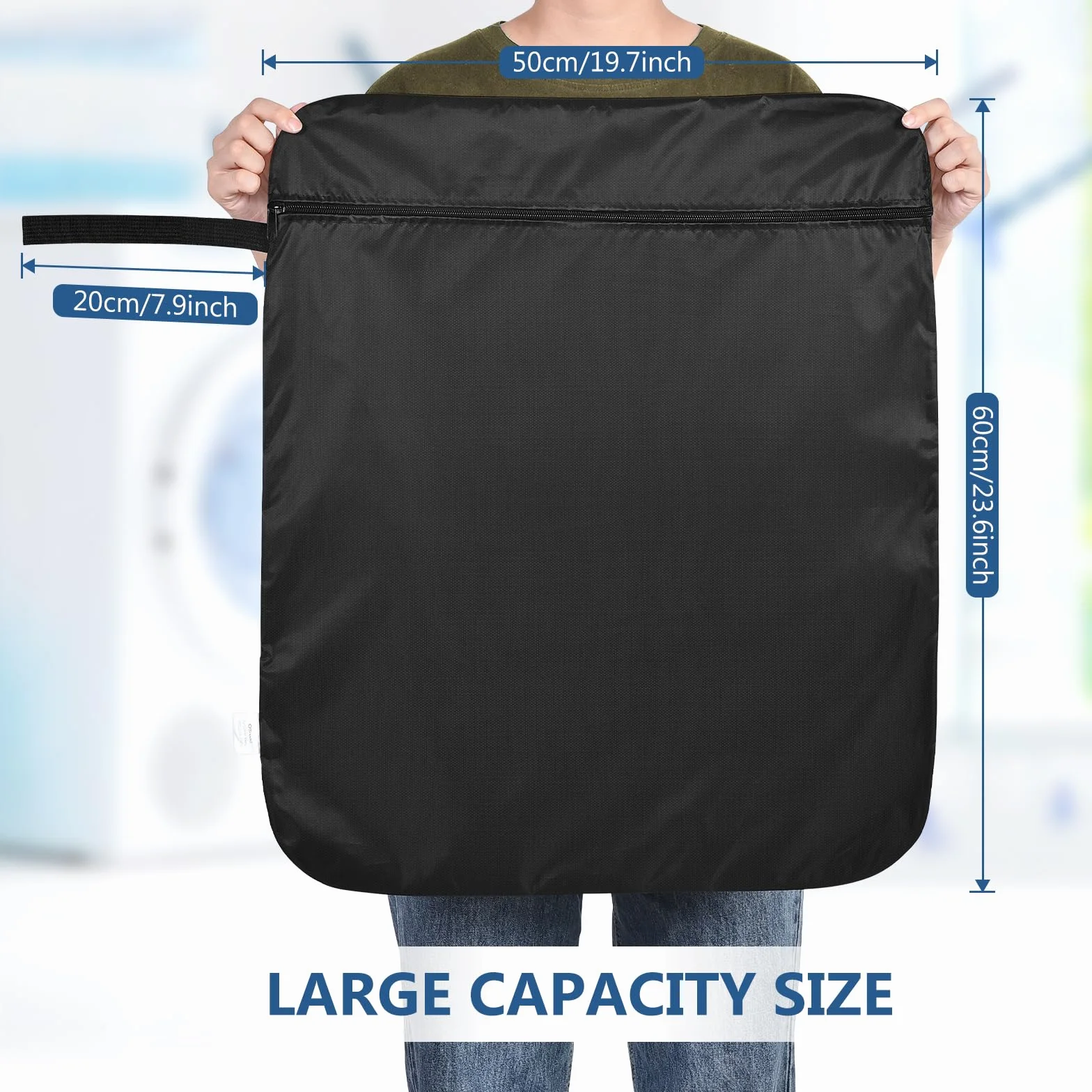 Sac Linge Sale Voyage 50x60cm Wet Bag Imperméable Sport Maillots Bain Natation Plage Gym Noir