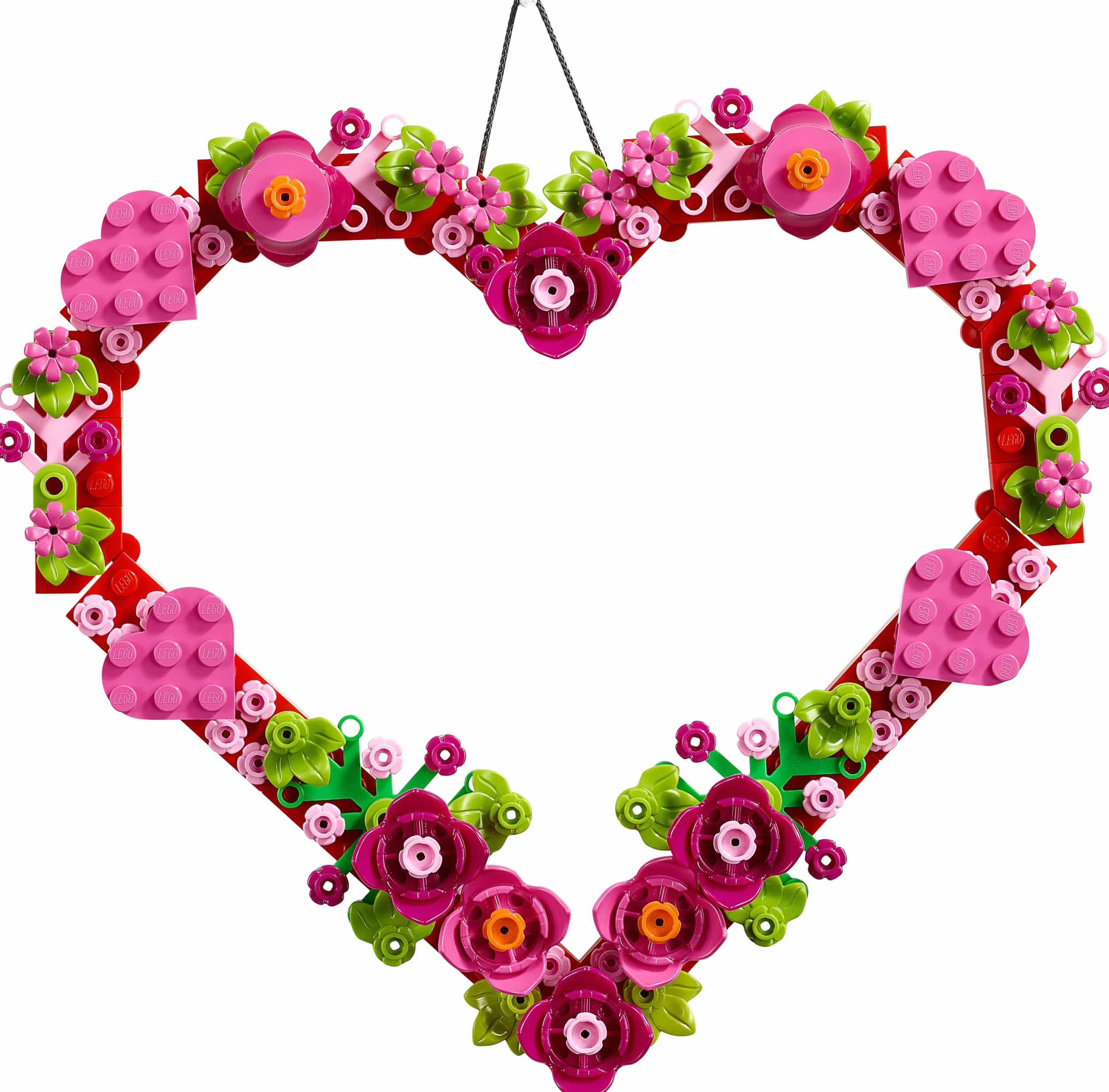 LEGO Décoration en Forme de Cœur 40638 - Kit d'Activité Manuelle pour Enfant 9 Ans avec Fleurs