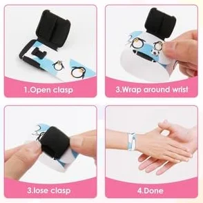 Bracelet Identification Enfant Anti Perdu Réutilisable Étanche SOS Sécurité 12 Pièces